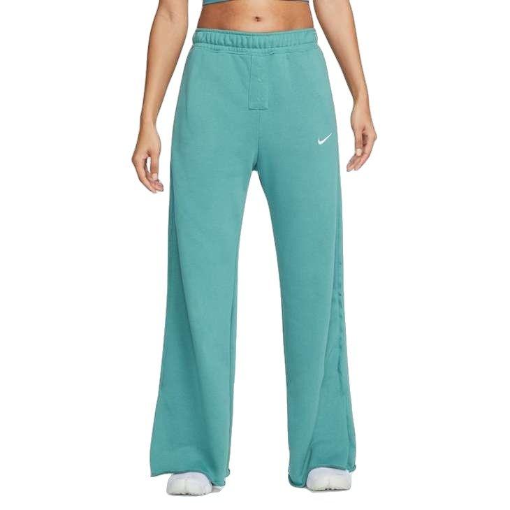 Nike Women's Everyday Women's High-Waisted Wide-Leg French Terry Pants - GREEN Thumbnail View 1