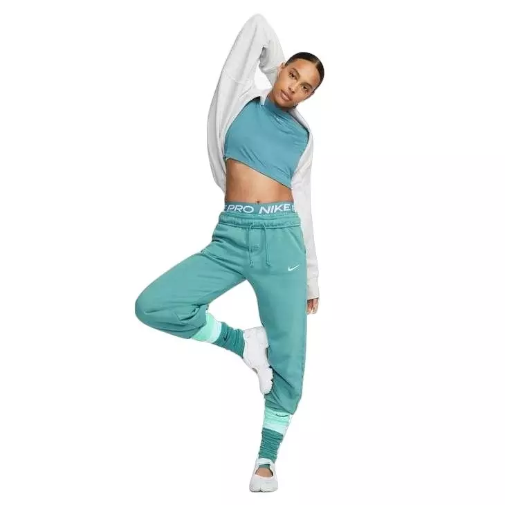 Nike Women's Everyday Women's High-Waisted Wide-Leg French Terry Pants - GREEN