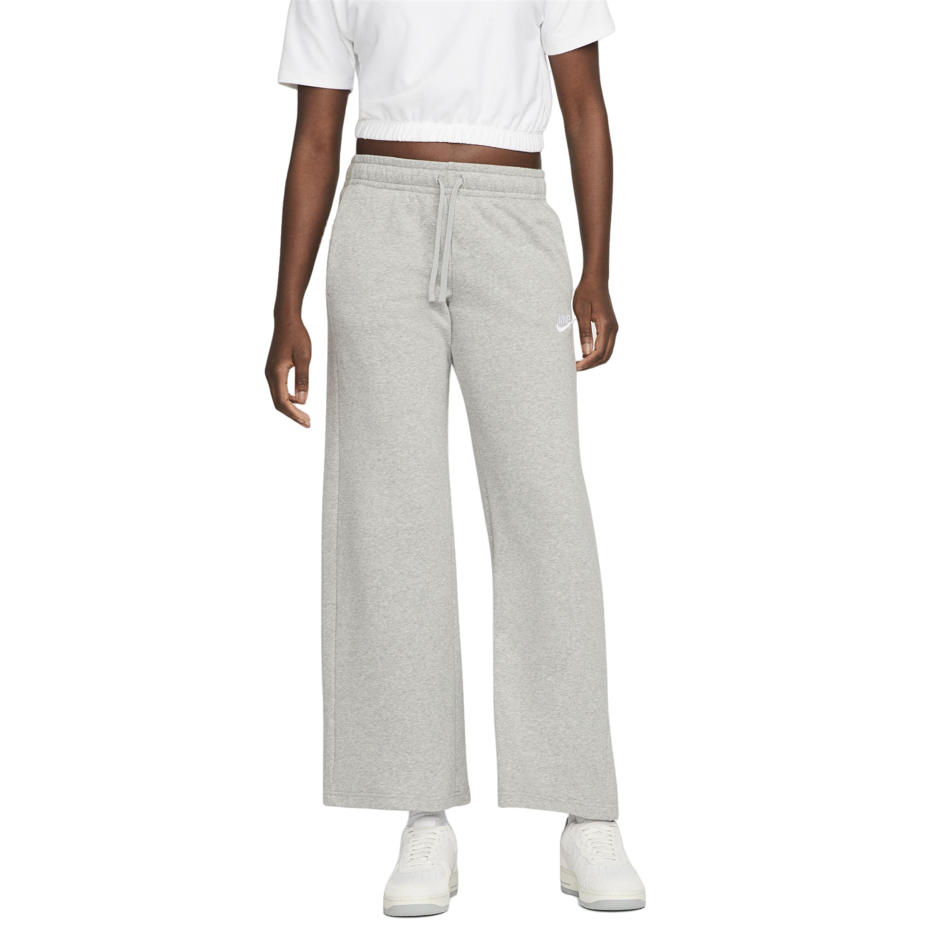 Nike Women's Club Fleece Wide-Leg Mid-Rise Sweatpant - GREY Thumbnail View 1