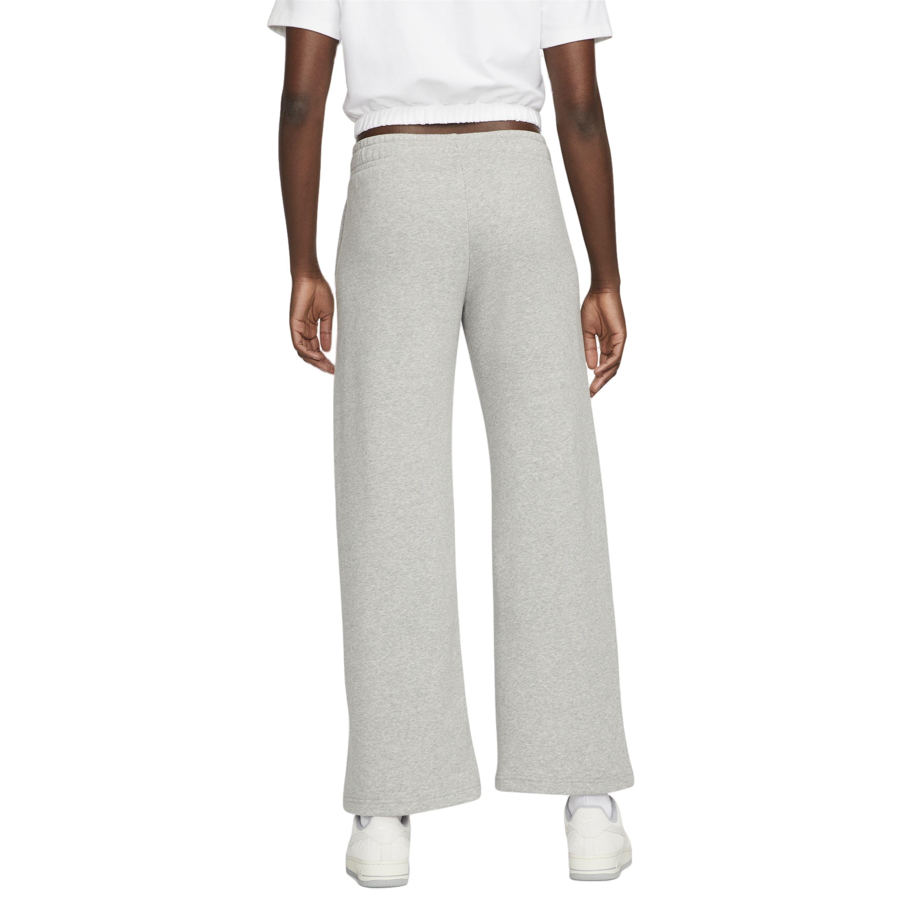Nike Women's Club Fleece Wide-Leg Mid-Rise Sweatpant - GREY Thumbnail View 2