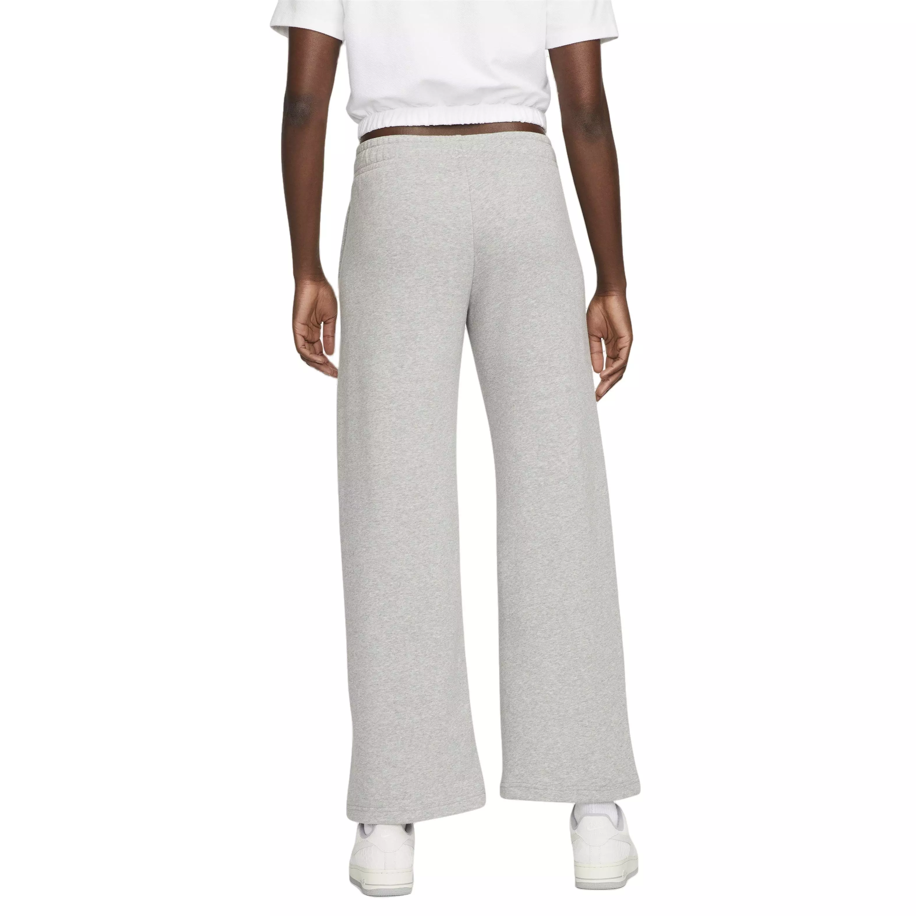 Nike Women's Club Fleece Wide-Leg Mid-Rise Sweatpant - GREY