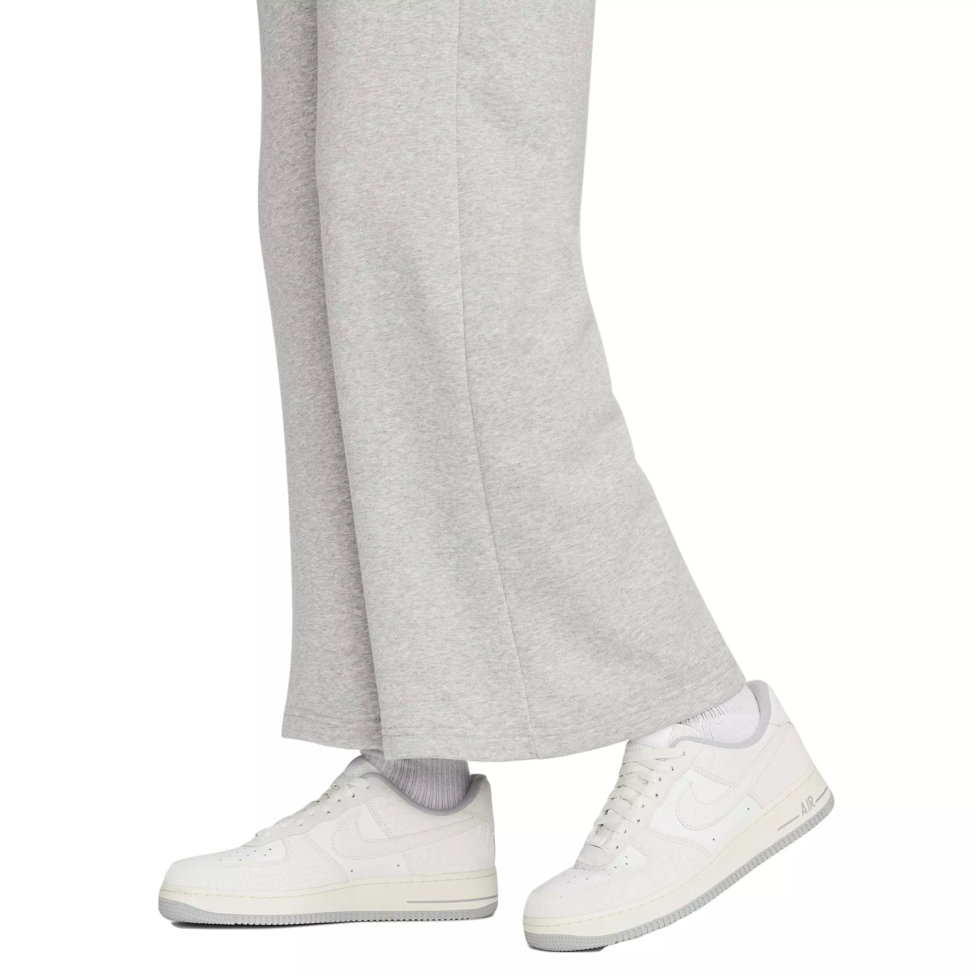 Nike Women's Club Fleece Wide-Leg Mid-Rise Sweatpant - GREY