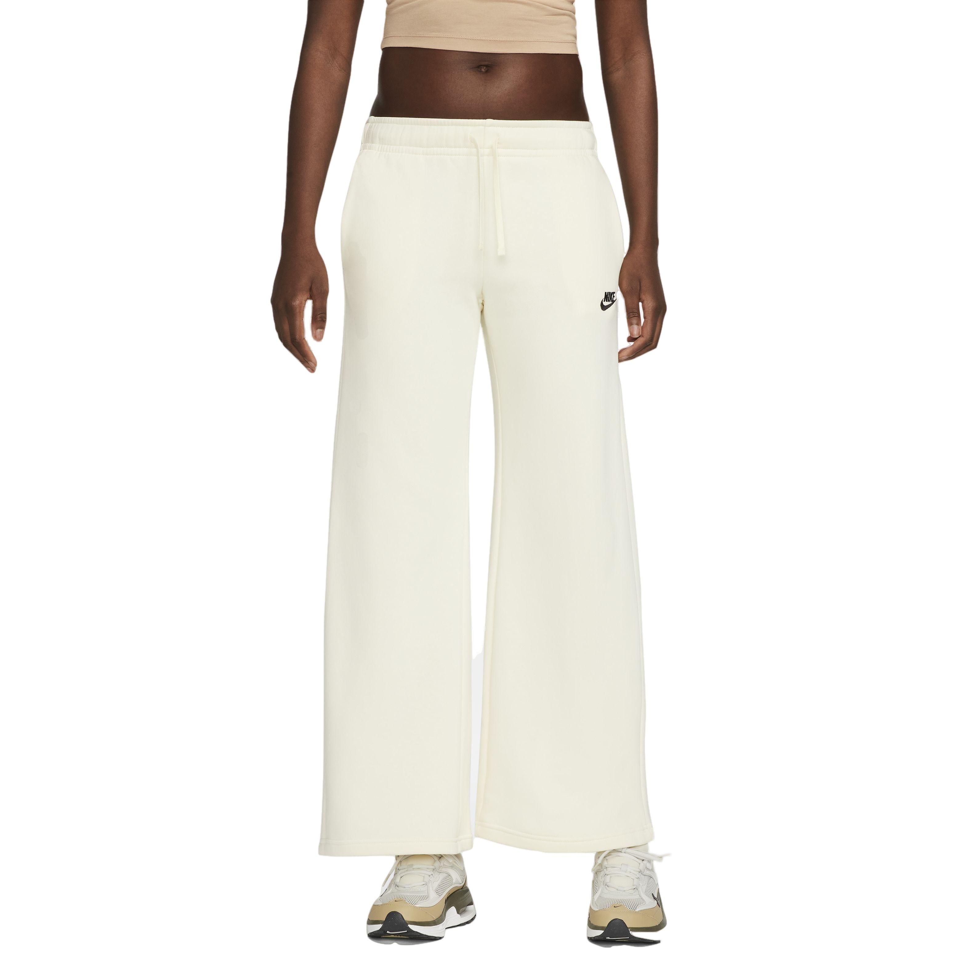 Nike Women's Club Fleece Wide-Leg Mid-Rise Sweatpant - WHITE Thumbnail View 1