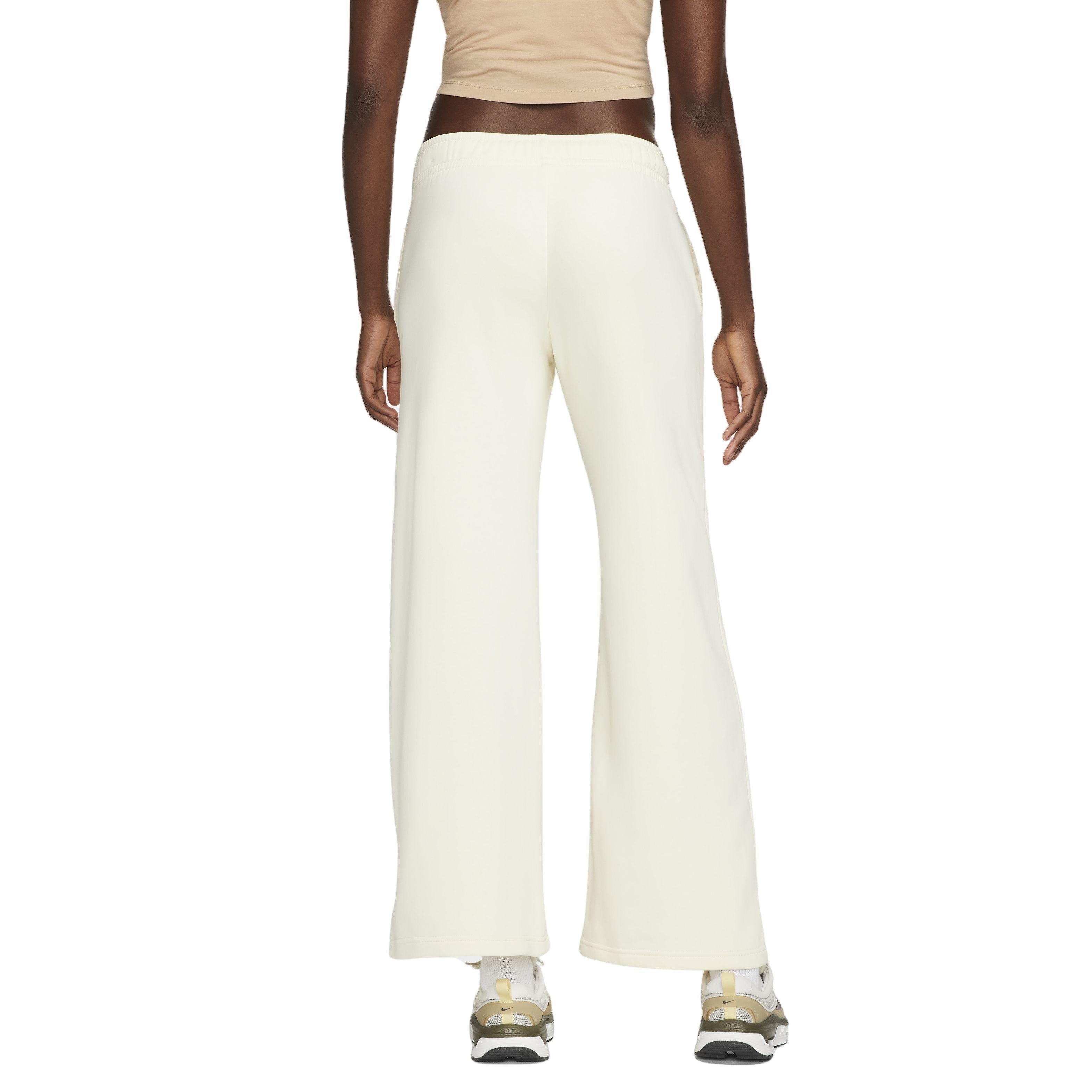 Nike Women's Club Fleece Wide-Leg Mid-Rise Sweatpant - WHITE Thumbnail View 2