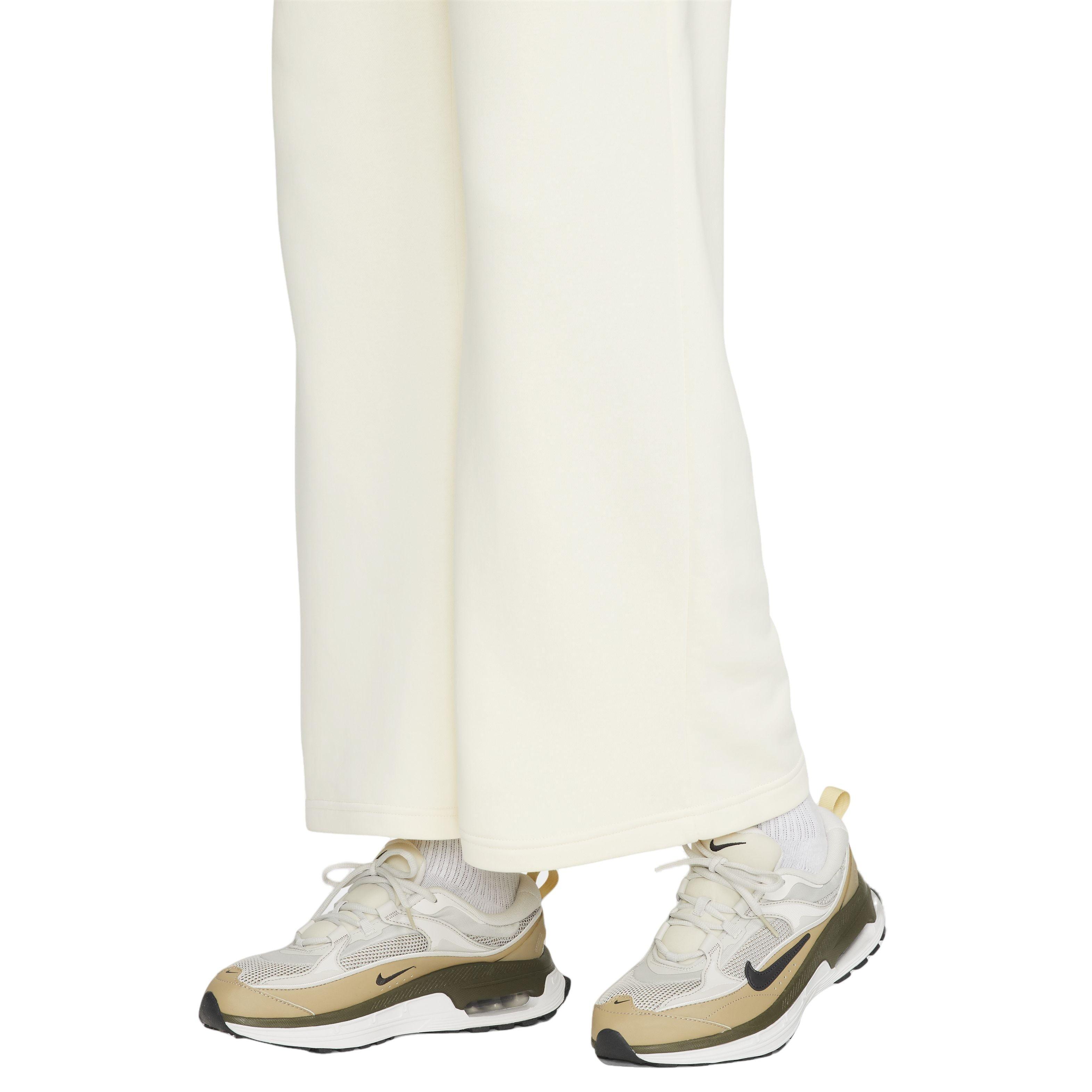 Nike Women's Club Fleece Wide-Leg Mid-Rise Sweatpant - WHITE Thumbnail View 4