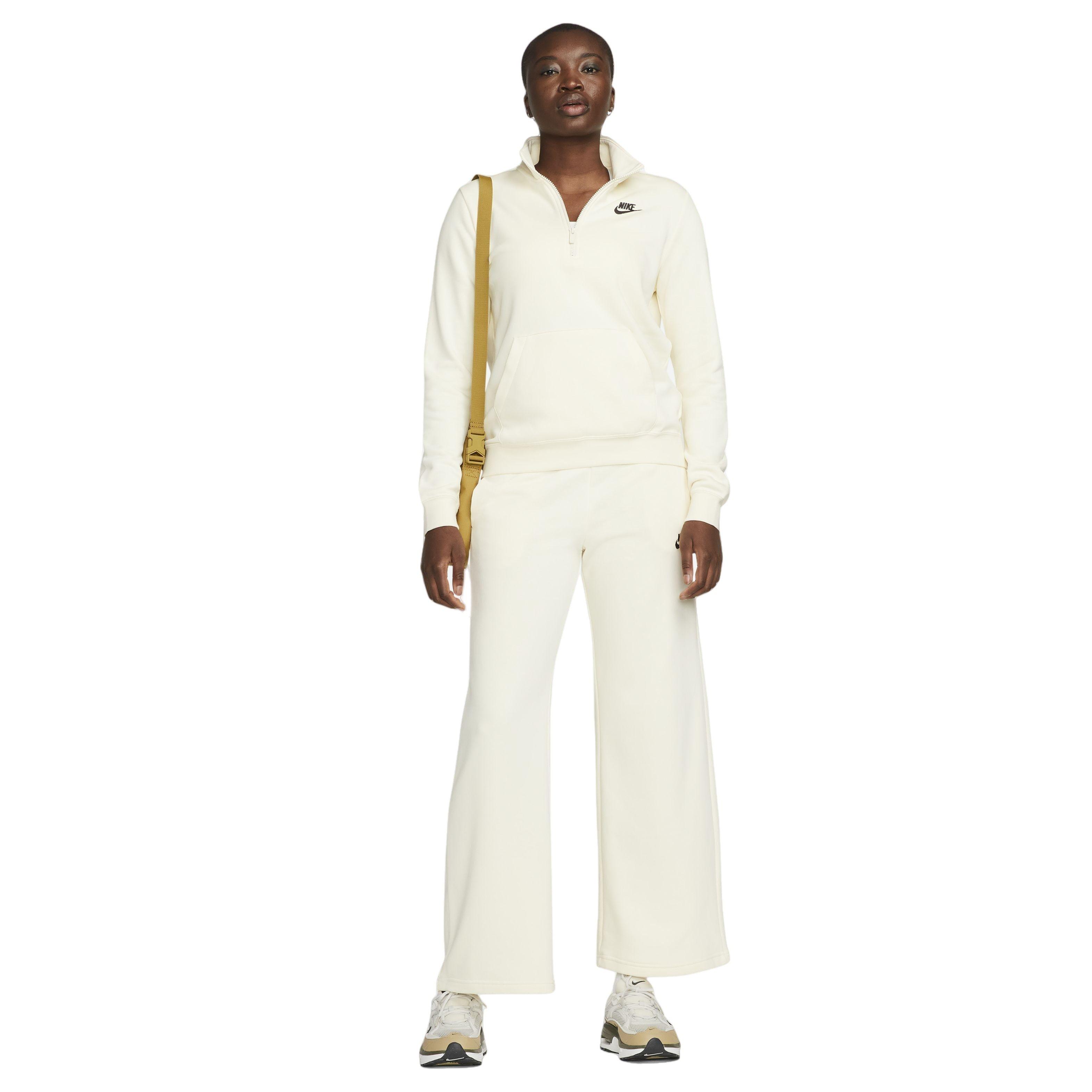 Nike Women's Club Fleece Wide-Leg Mid-Rise Sweatpant - WHITE Thumbnail View 5