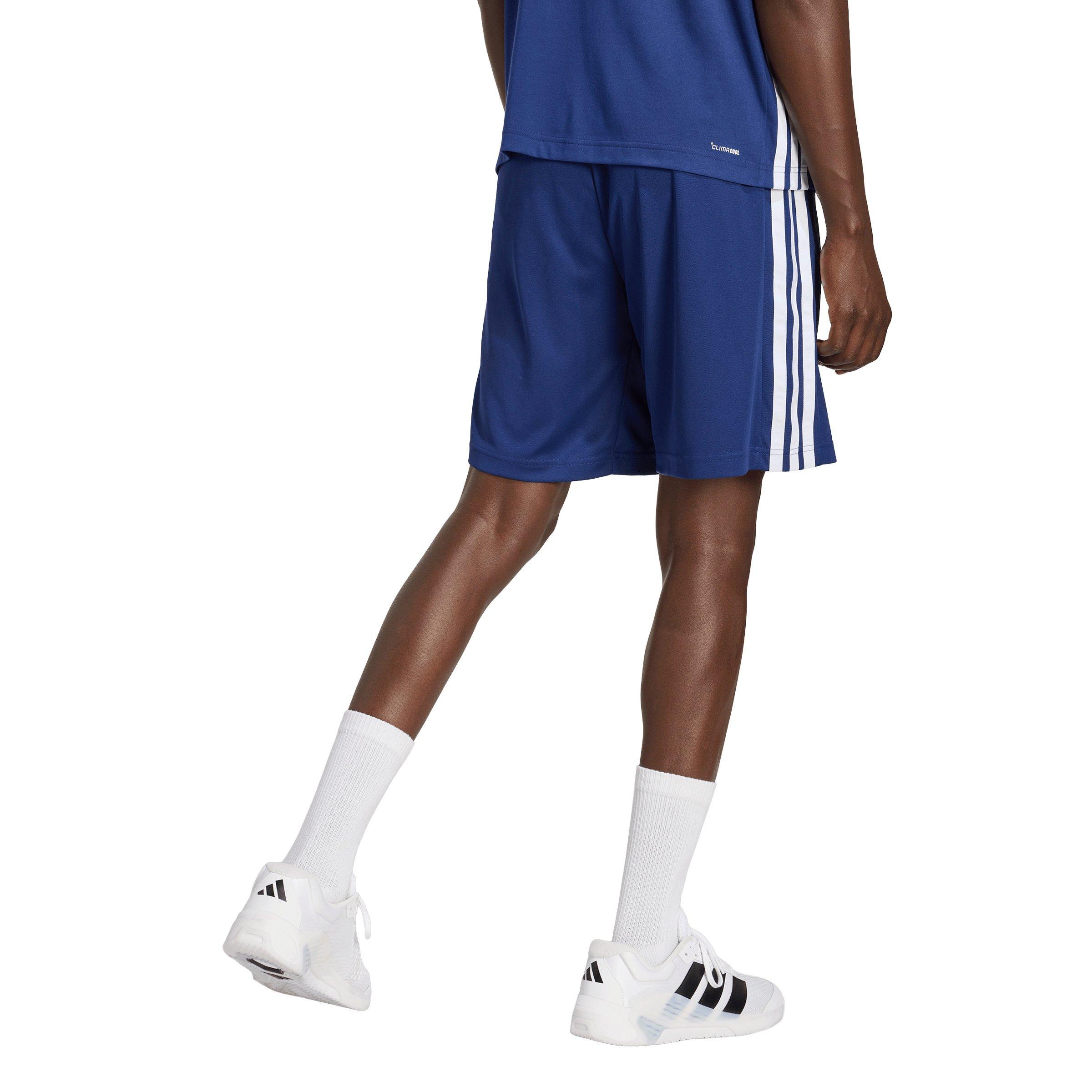 adidas Men's Workout Essentials Base 3-Stripes Pique 9" Shorts - Dark Blue/White - DARK BLUE/WHITE Thumbnail View 2