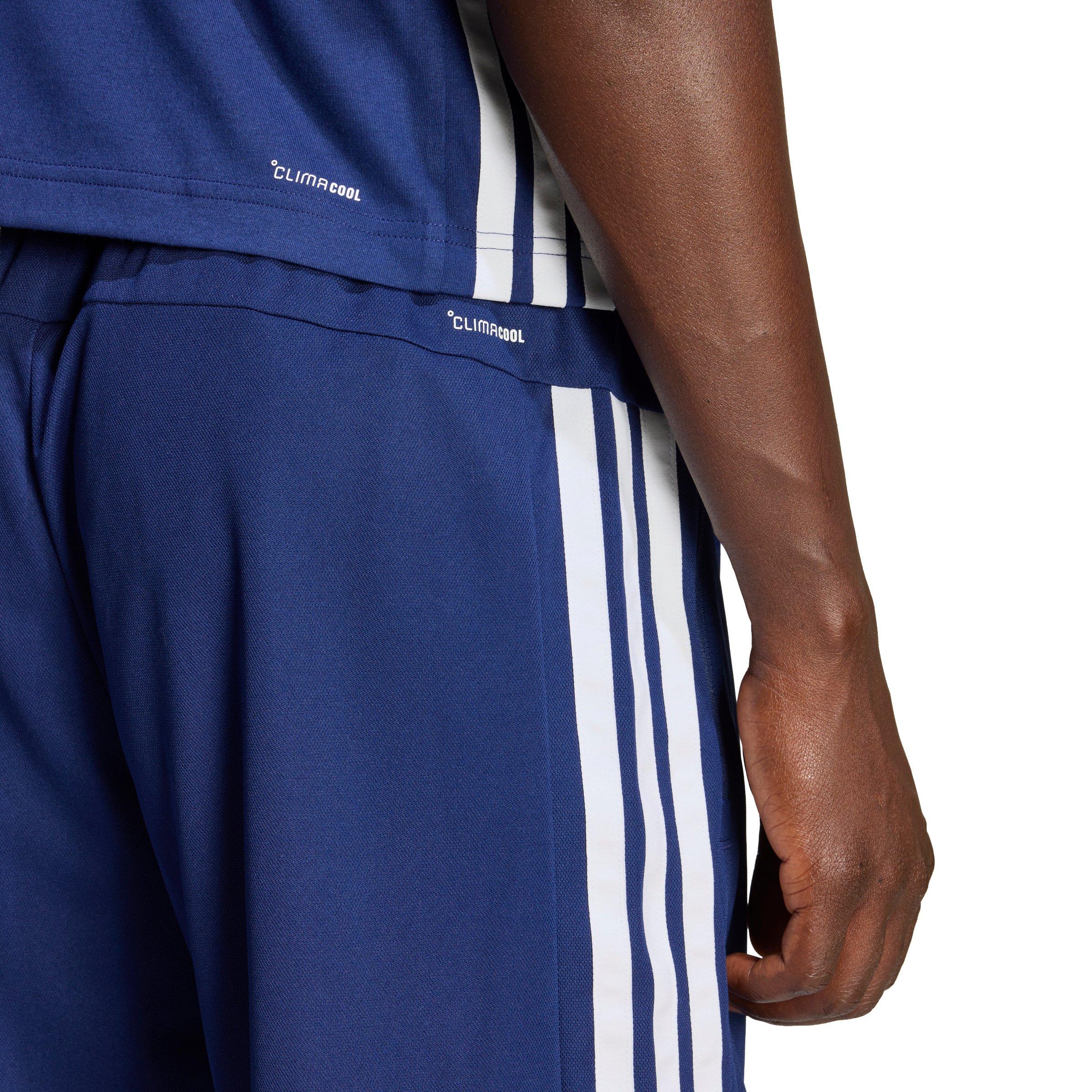 adidas Men's Workout Essentials Base 3-Stripes Pique 9" Shorts - Dark Blue/White - DARK BLUE/WHITE Thumbnail View 3
