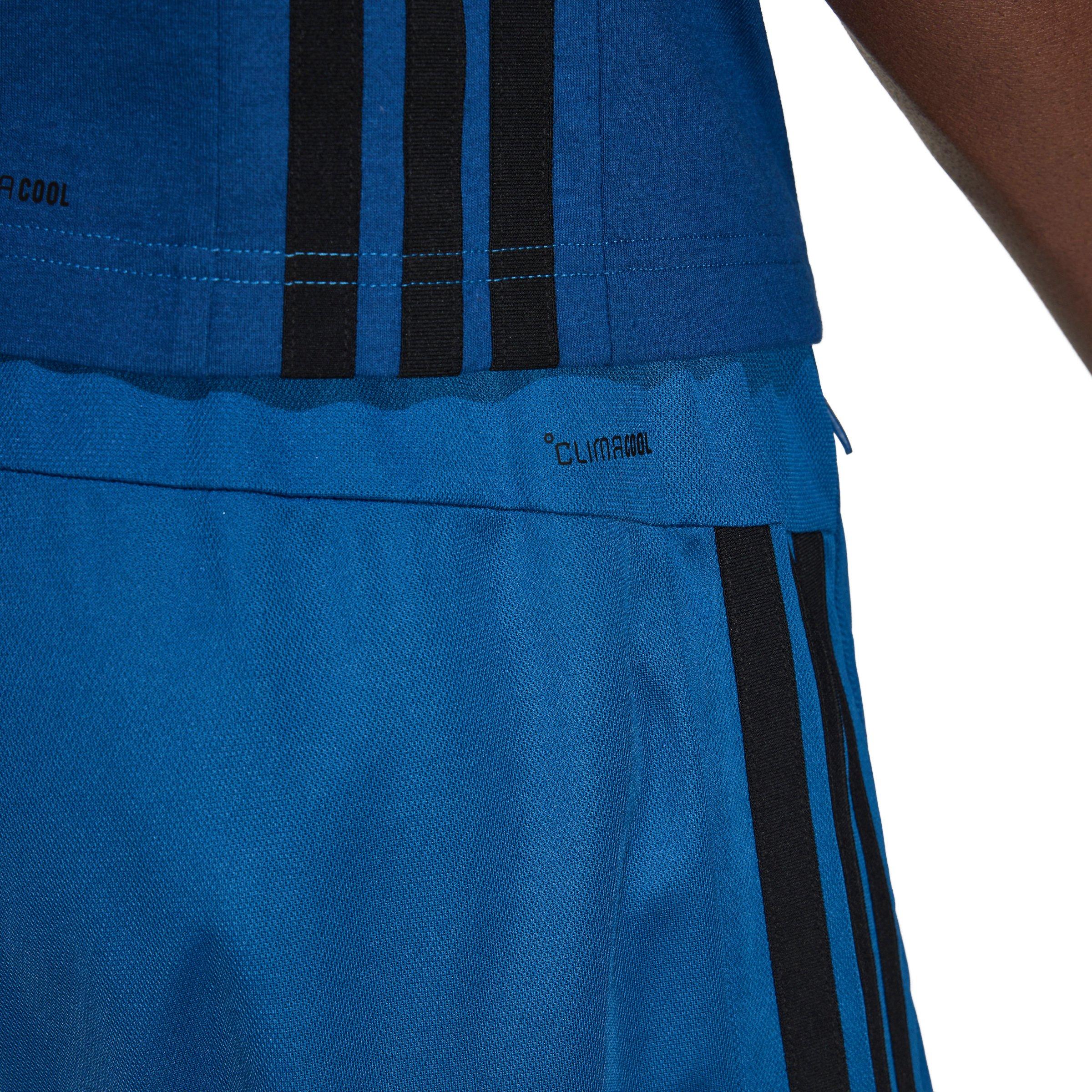 adidas Men's Workout Essentials Base 3-Stripes Pique 9" Shorts - Blue/Black - BLUE/BLACK Thumbnail View 4