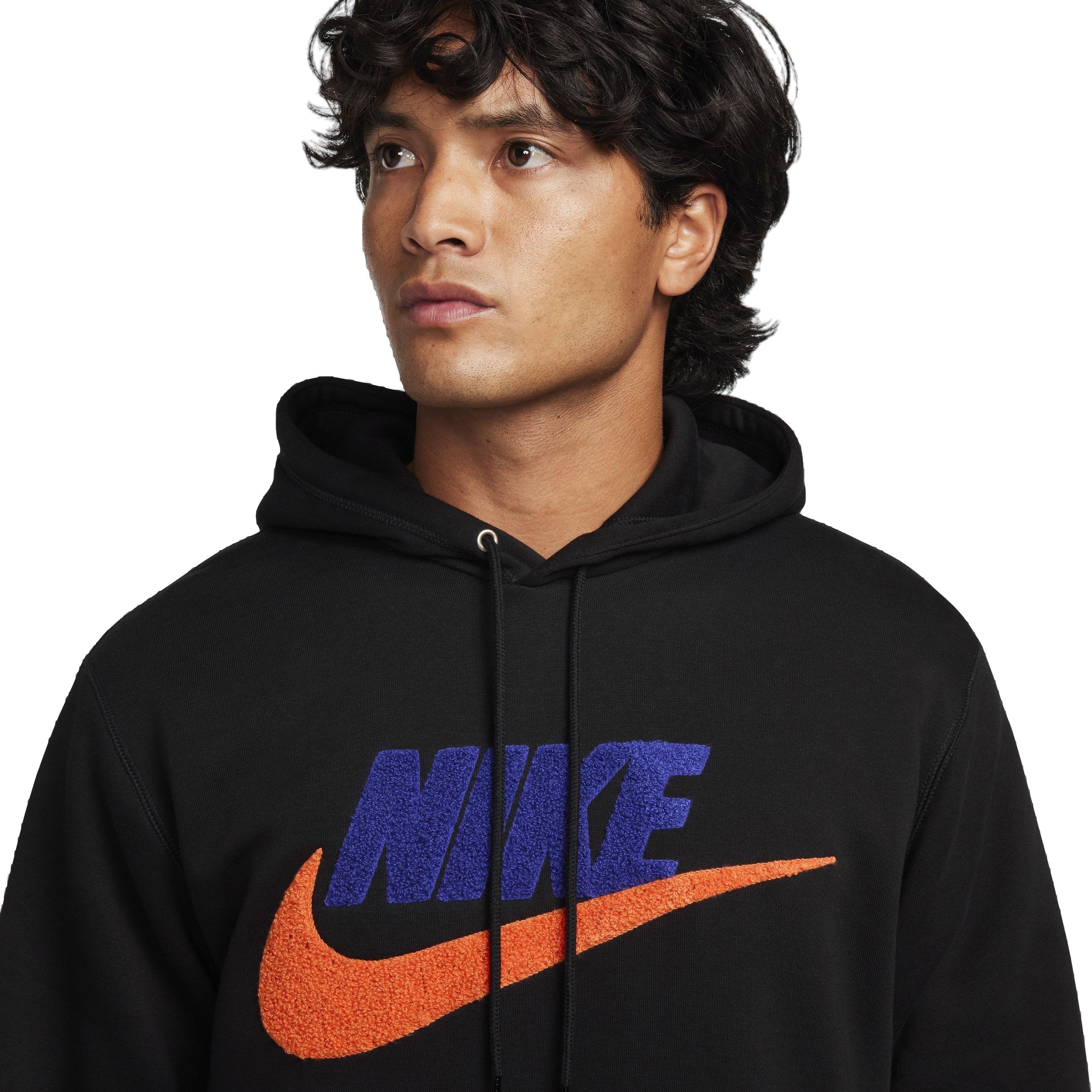 Nike Men's Club Fleece Pullover Hoodie - BLACK Thumbnail View 3