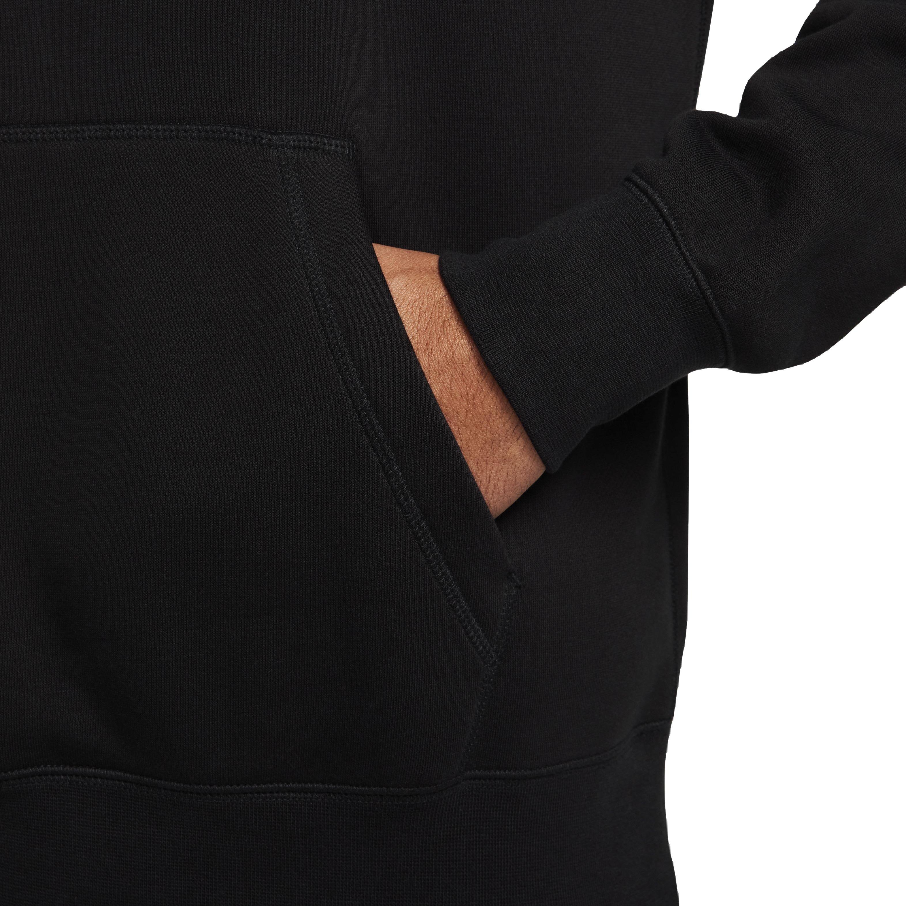 Nike Men's Club Fleece Pullover Hoodie - BLACK Thumbnail View 4