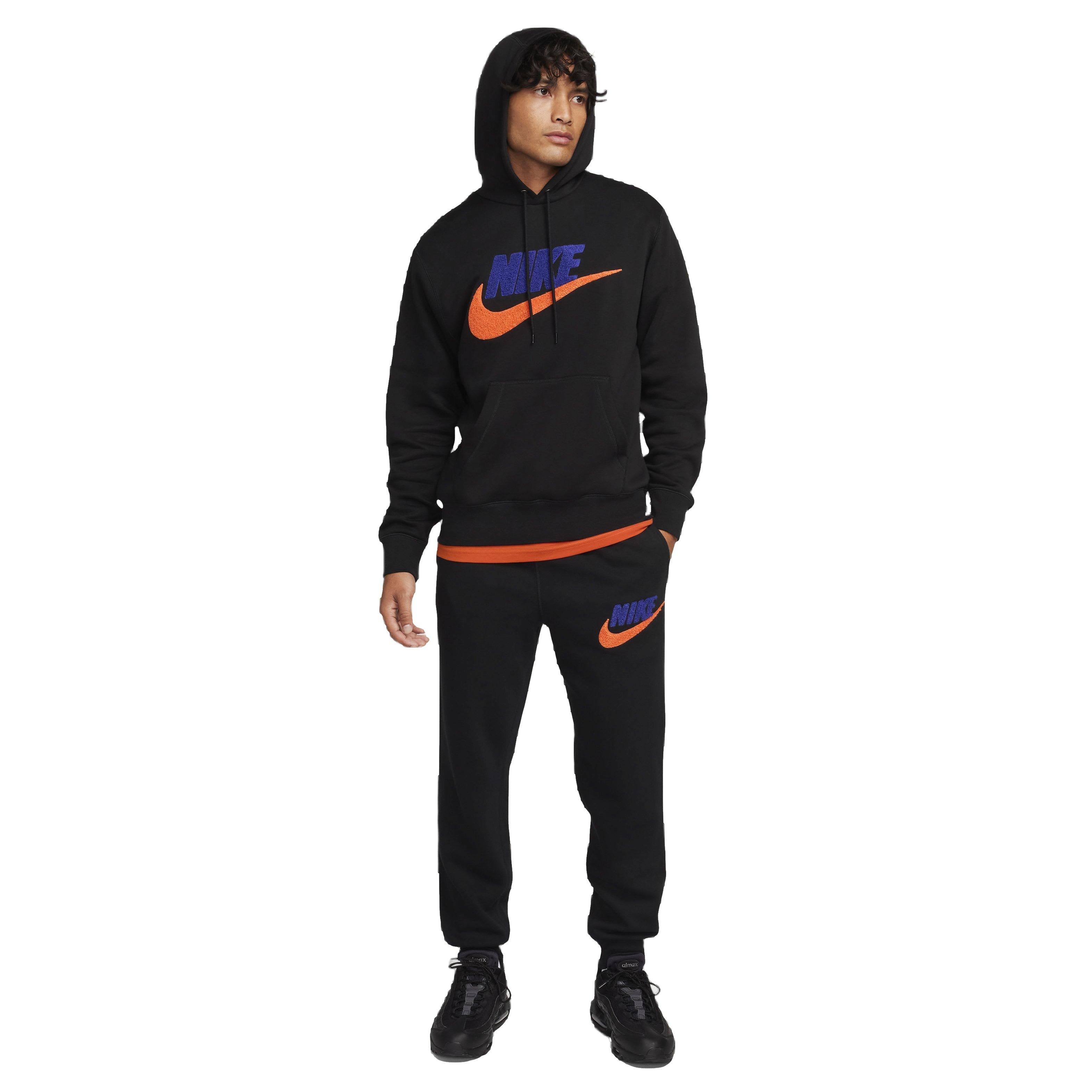 Nike Men's Club Fleece Pullover Hoodie - BLACK Thumbnail View 6