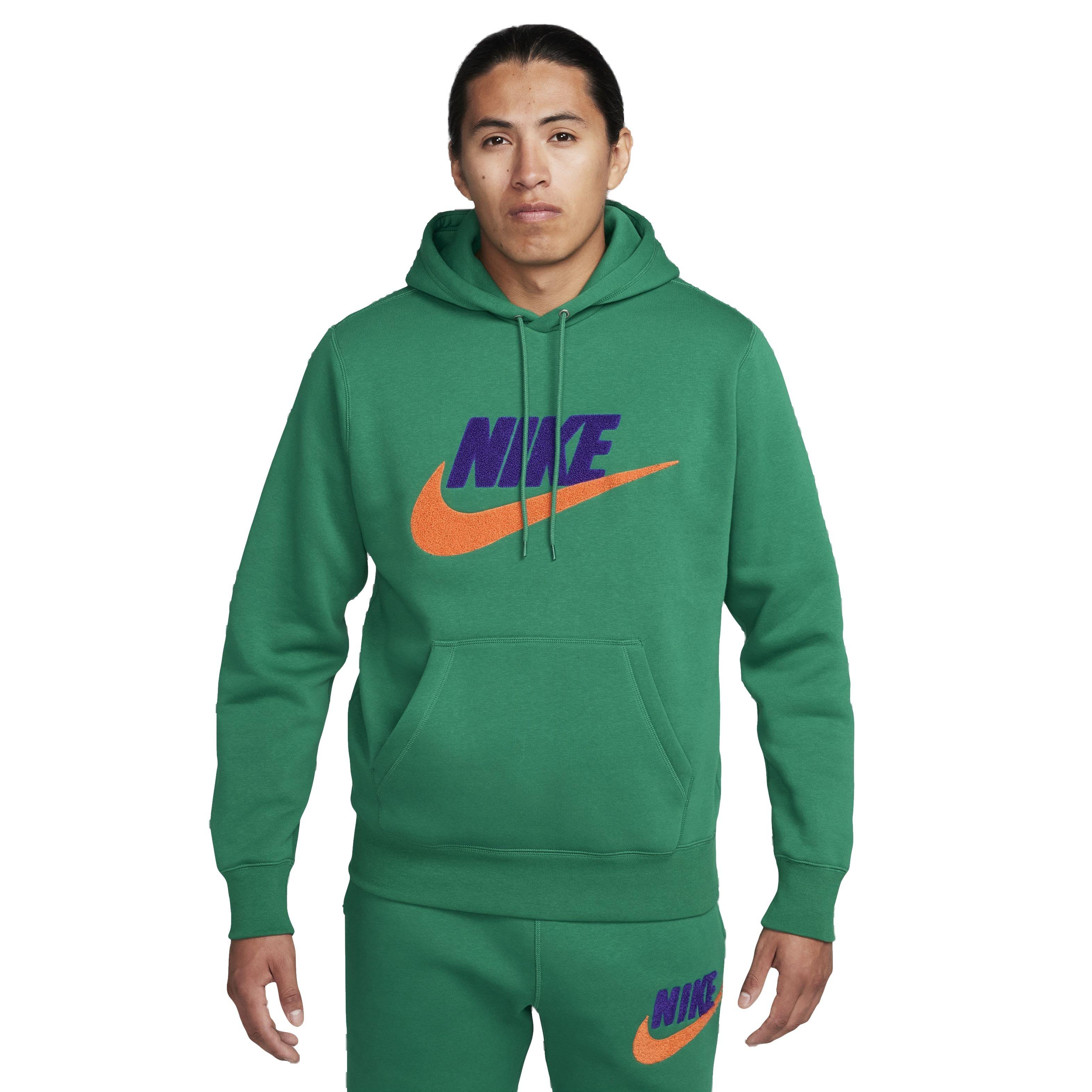 Nike Men's Club Fleece Pullover Hoodie - GREEN Thumbnail View 1