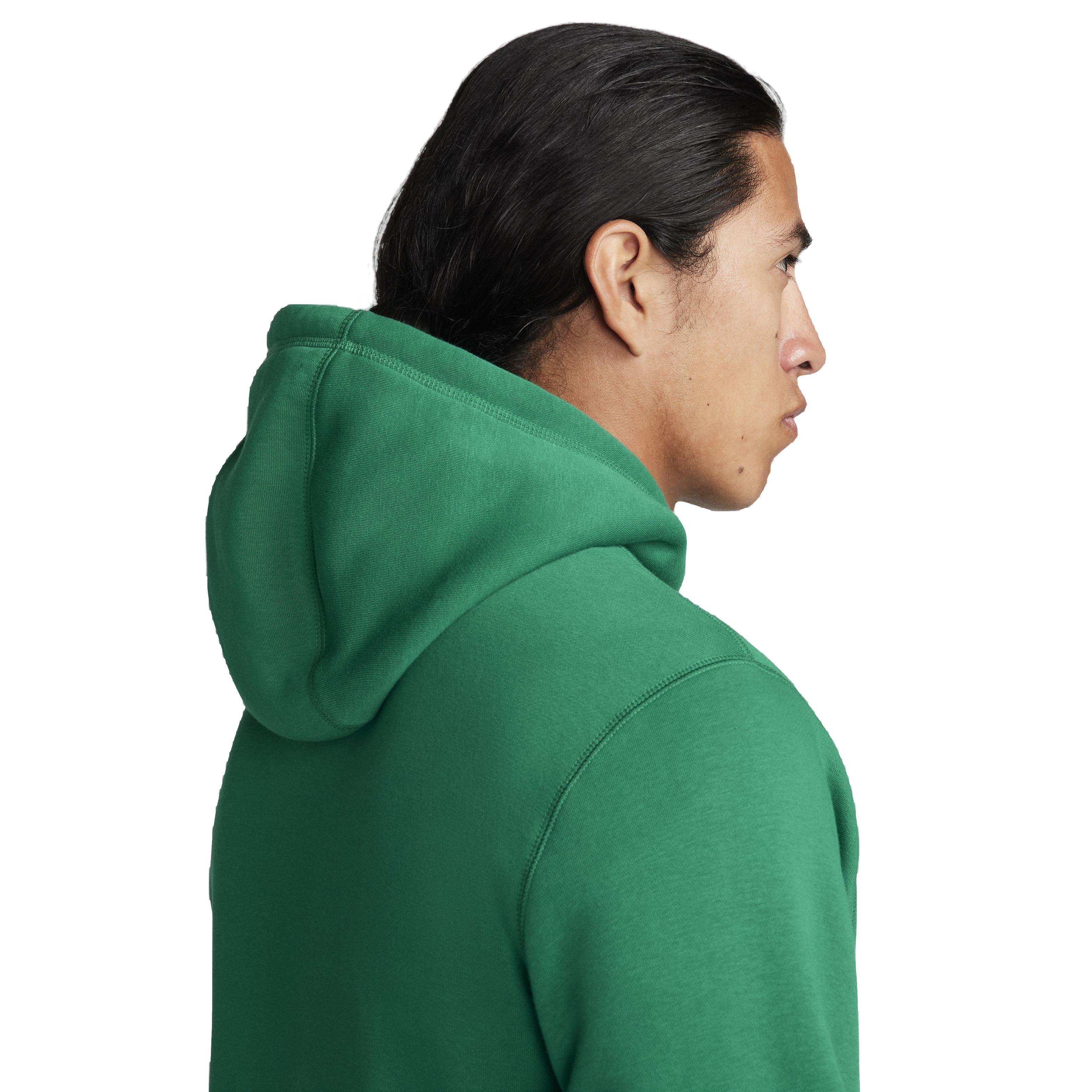 Nike Men's Club Fleece Pullover Hoodie - GREEN Thumbnail View 5
