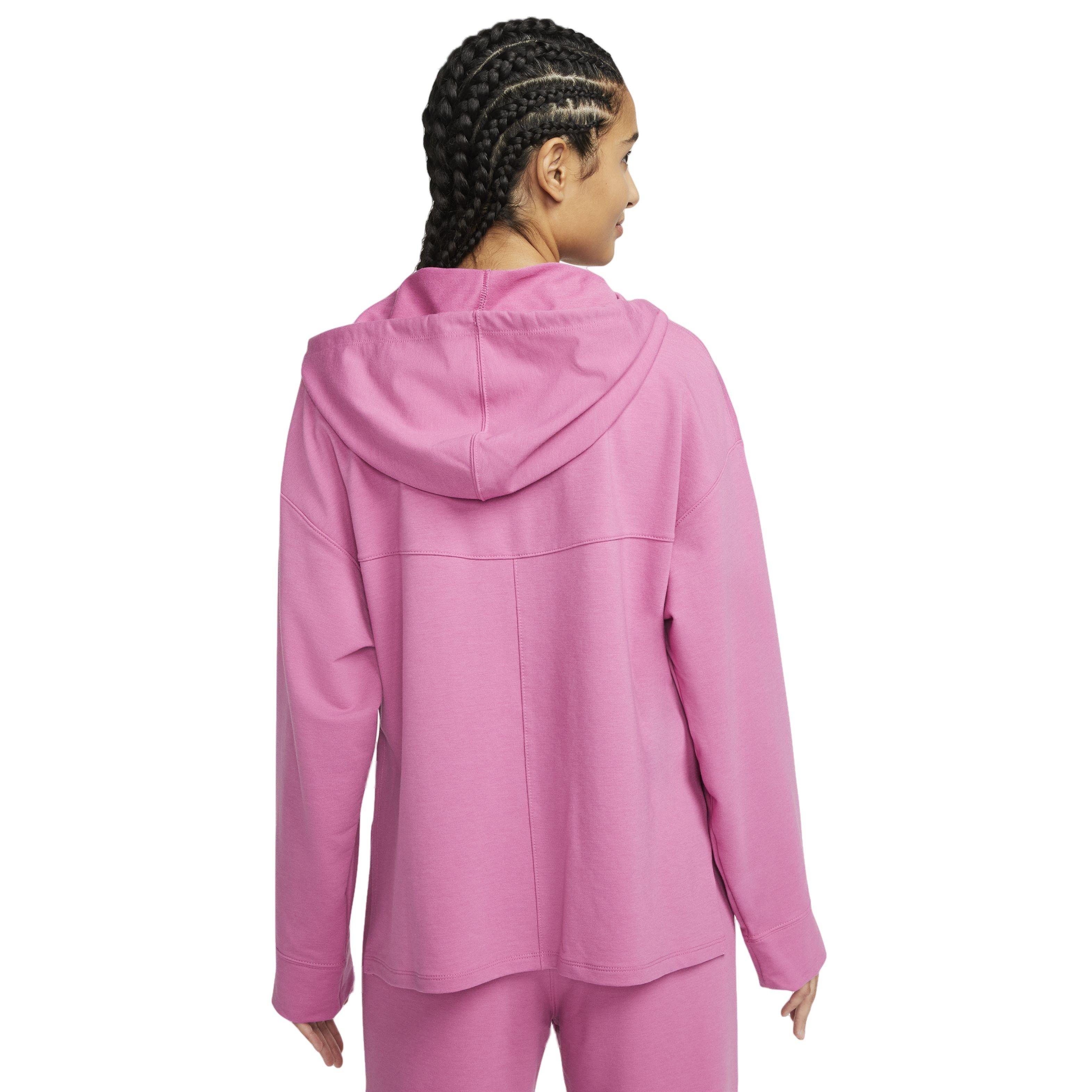 Nike Women's Dri-FIT Fleece Cardi Hoodie-Pink - PINK Thumbnail View 2