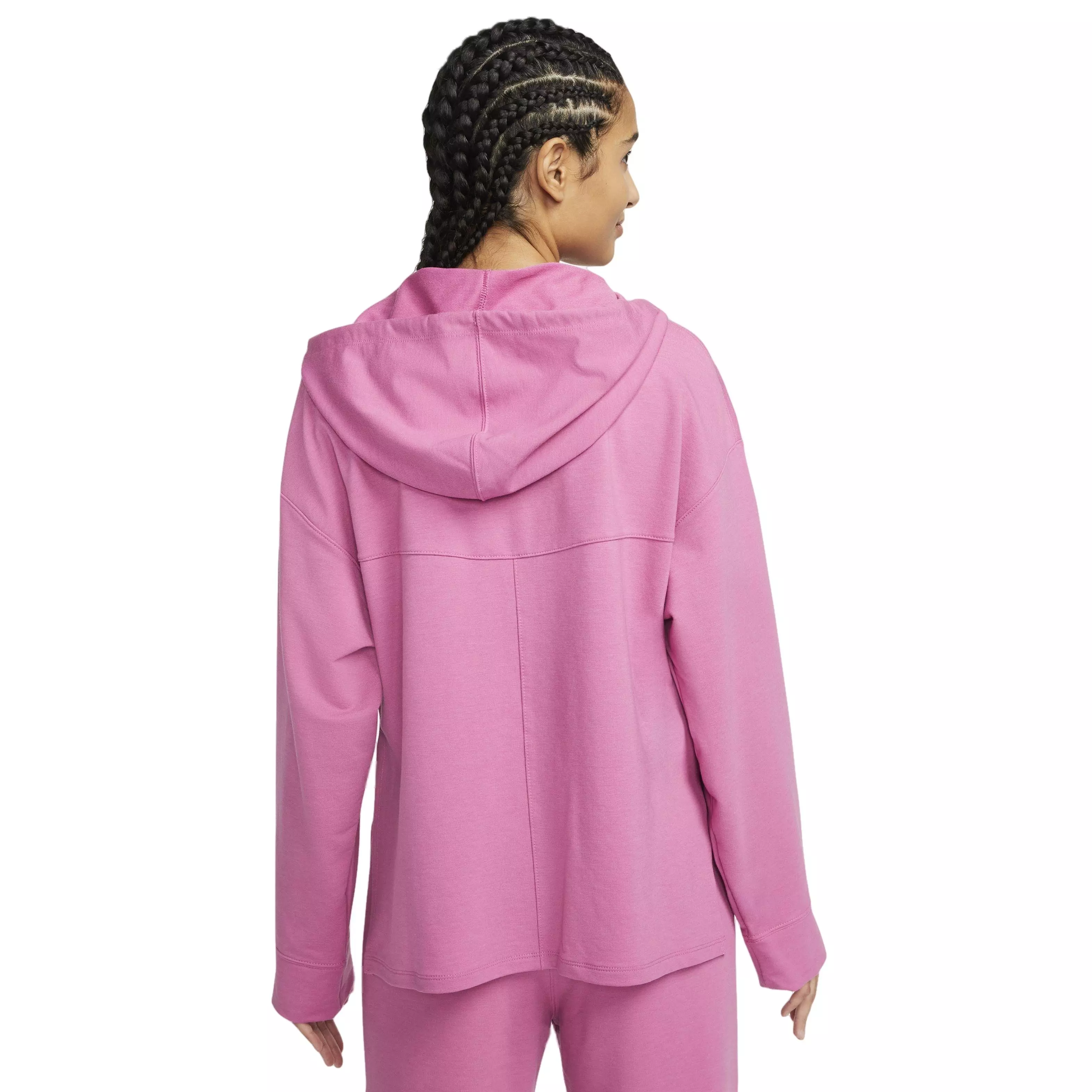 Nike Women's Dri-FIT Fleece Cardi Hoodie-Pink - PINK