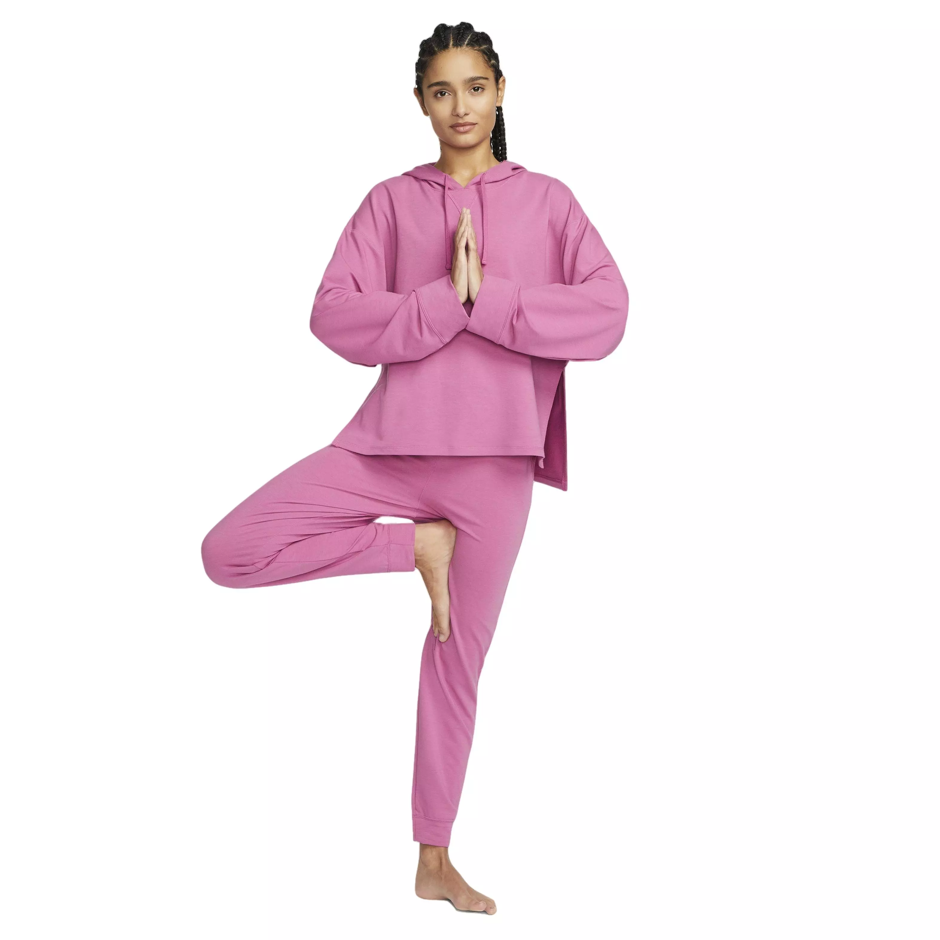 Nike Women's Dri-FIT Fleece Cardi Hoodie-Pink - PINK