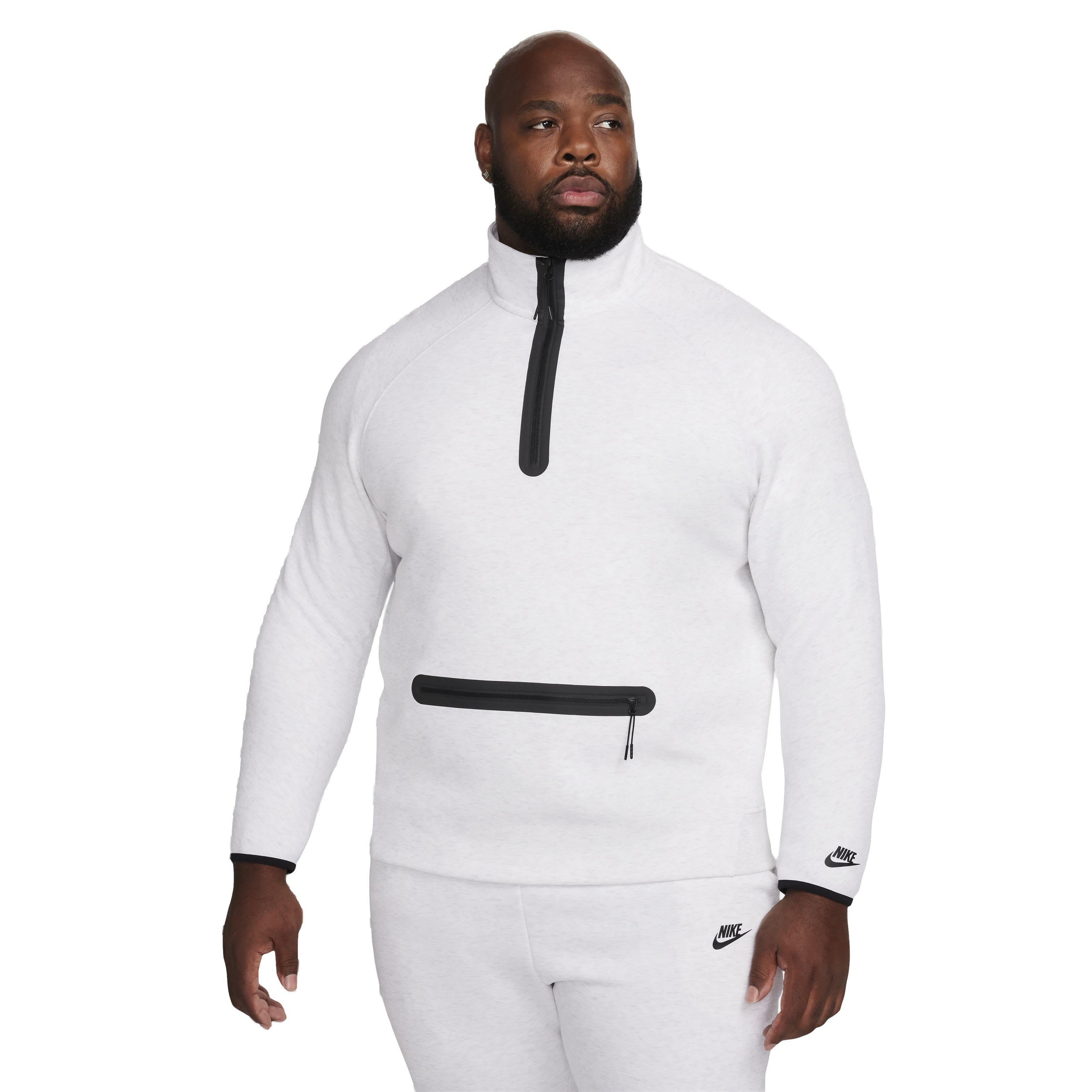 Nike Men's Sportswear Tech Fleece 1/2 Zip Sweatshirt - White - WHITE Thumbnail View 1