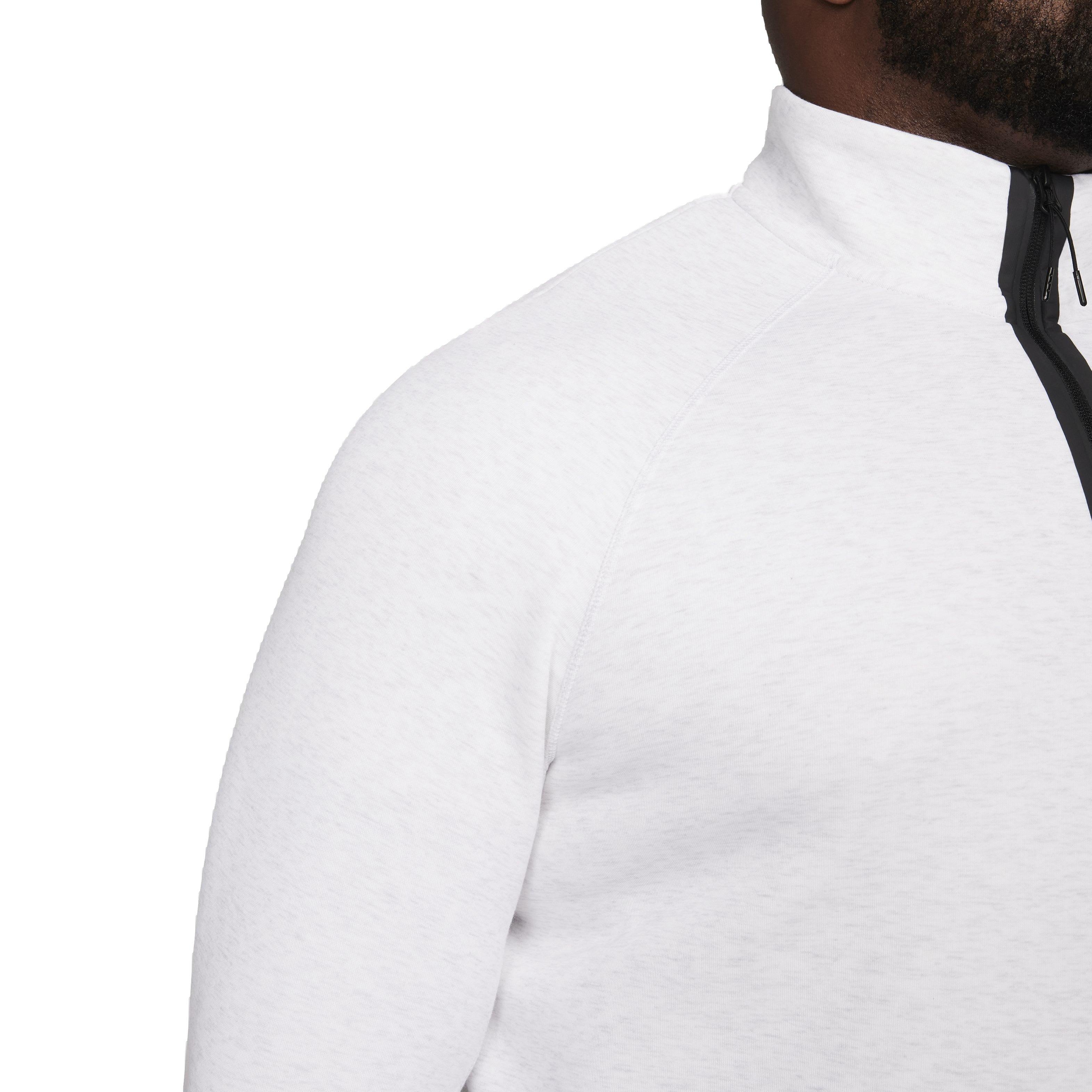 Nike Men's Sportswear Tech Fleece 1/2 Zip Sweatshirt - White - WHITE Thumbnail View 4