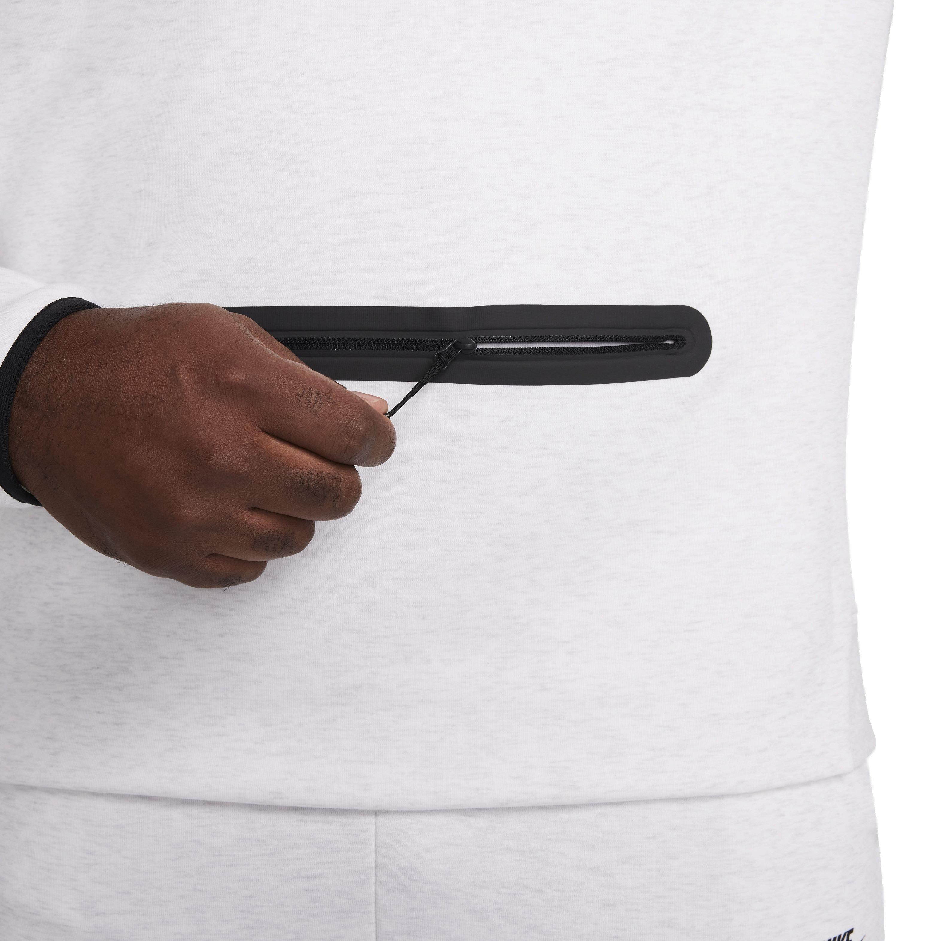 Nike Men's Sportswear Tech Fleece 1/2 Zip Sweatshirt - White - WHITE Thumbnail View 6