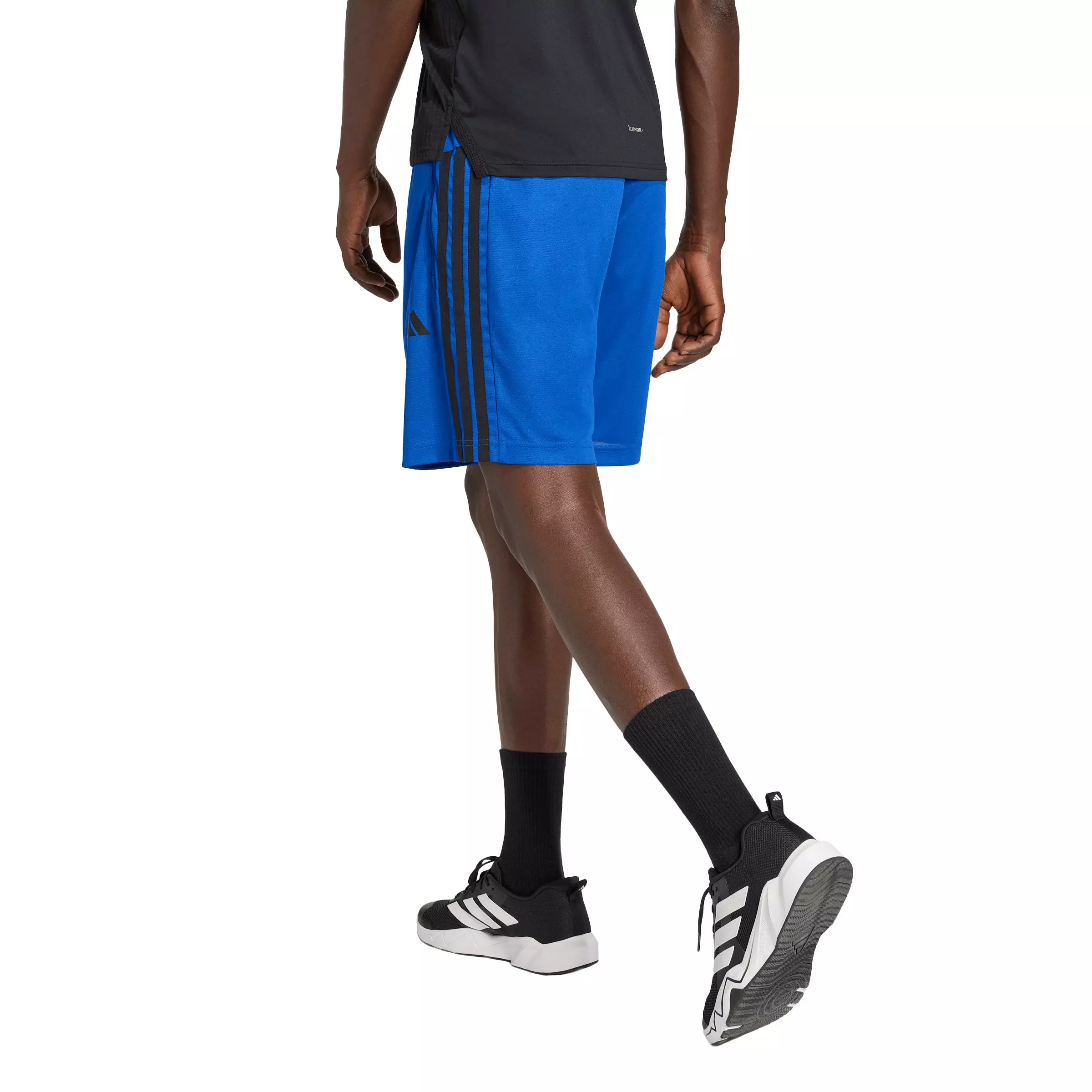 adidas Men's Workout Essentials Base 3-Stripes Pique 9" Shorts - Royal/Black - ROYAL/BLACK