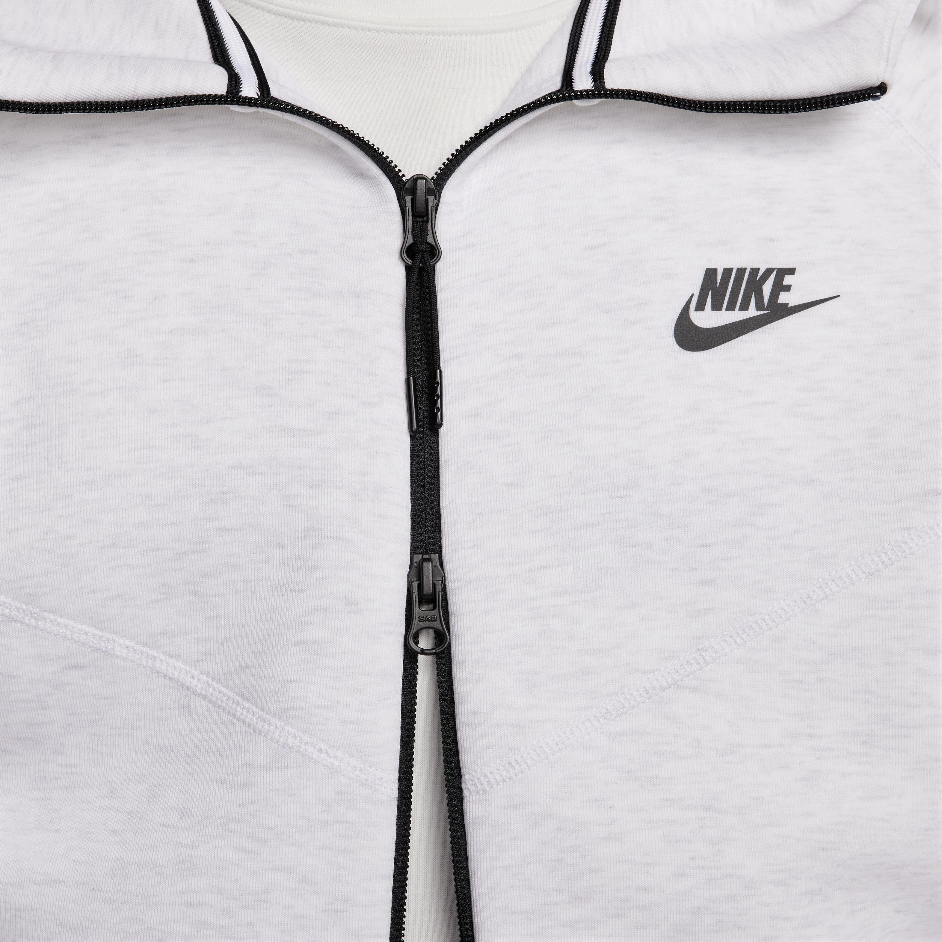 Nike Men's Sportswear Tech Fleece Windrunner Full-Zip Jacket - WHITE Thumbnail View 5