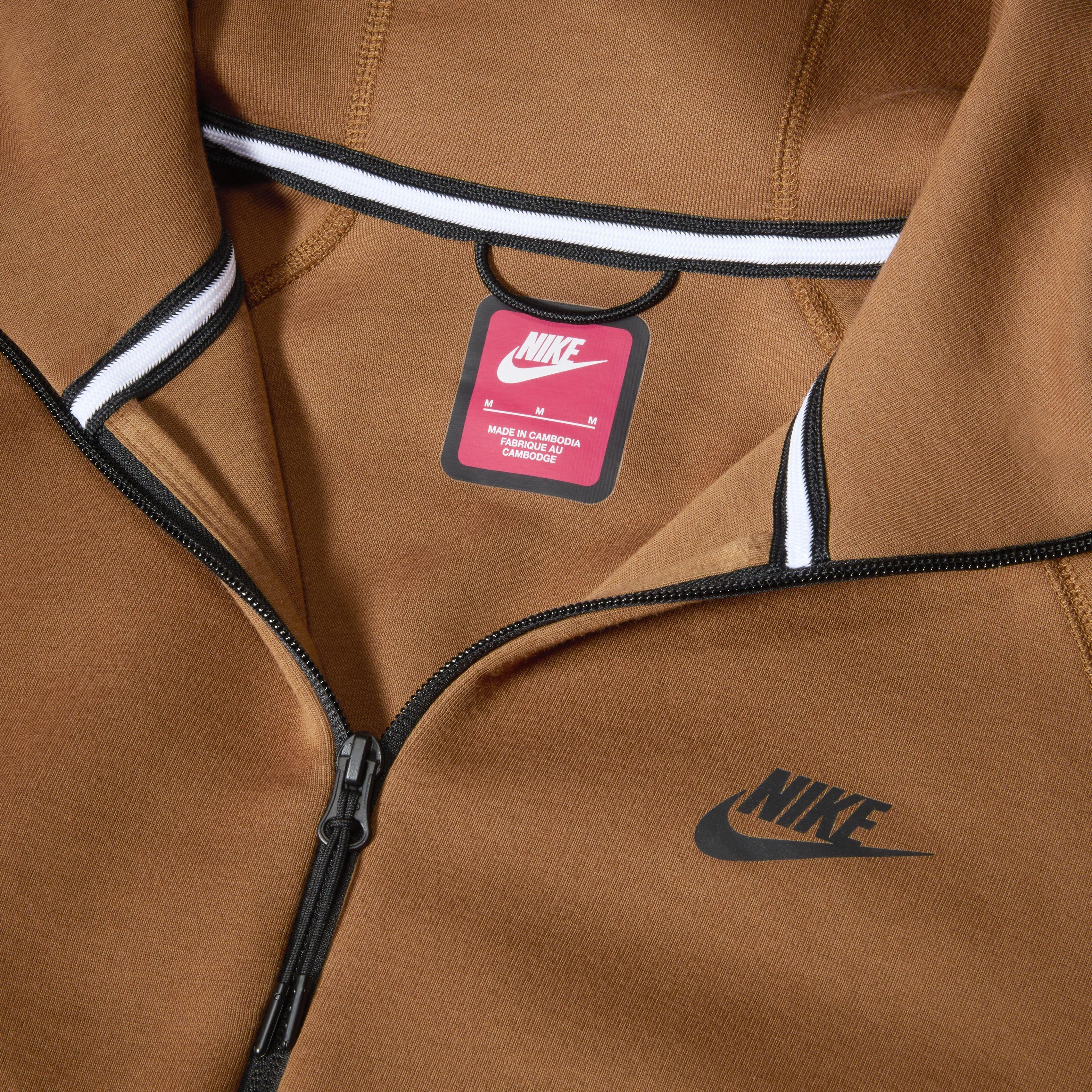 Nike Men's Sportswear Tech Fleece Windrunner Full-Zip Jacket - TAN Thumbnail View 4