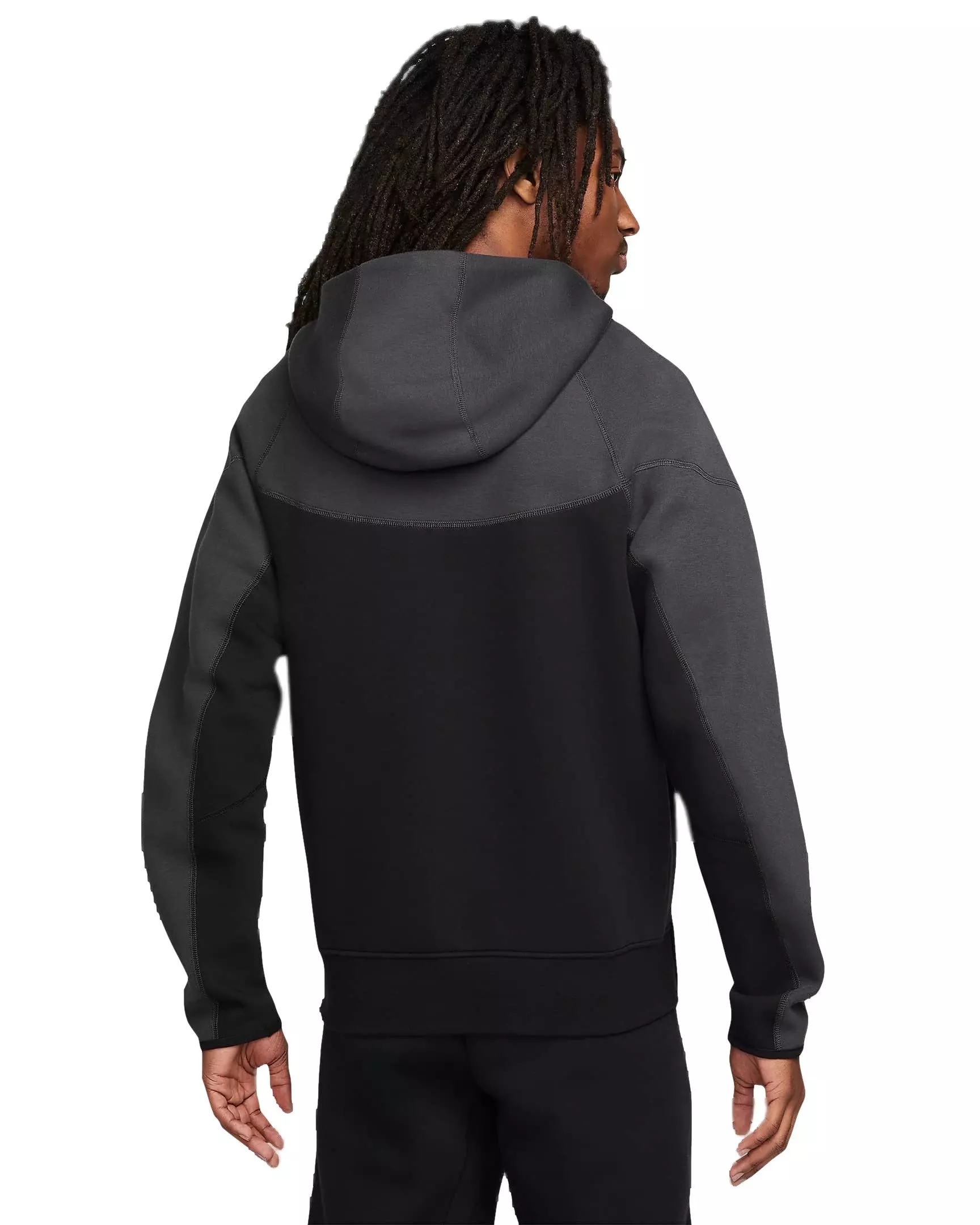 Nike Men's Sportswear Tech Fleece Windrunner Full-Zip Jacket - BLACK/GREY