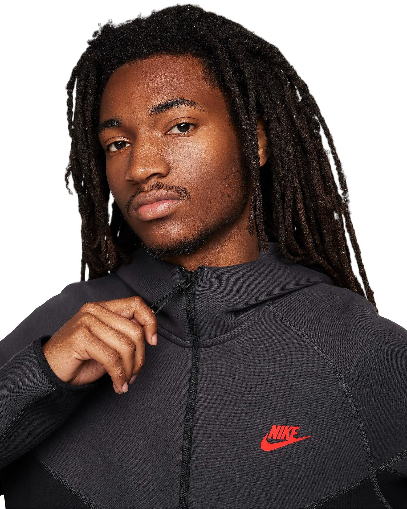 Nike Men's Sportswear Tech Fleece Windrunner Full-Zip Jacket - BLACK/GREY Thumbnail View 3