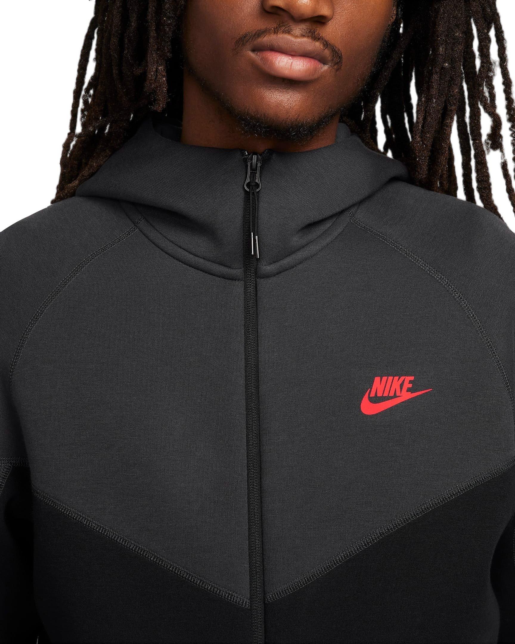 Nike Men's Sportswear Tech Fleece Windrunner Full-Zip Jacket - BLACK/GREY Thumbnail View 4