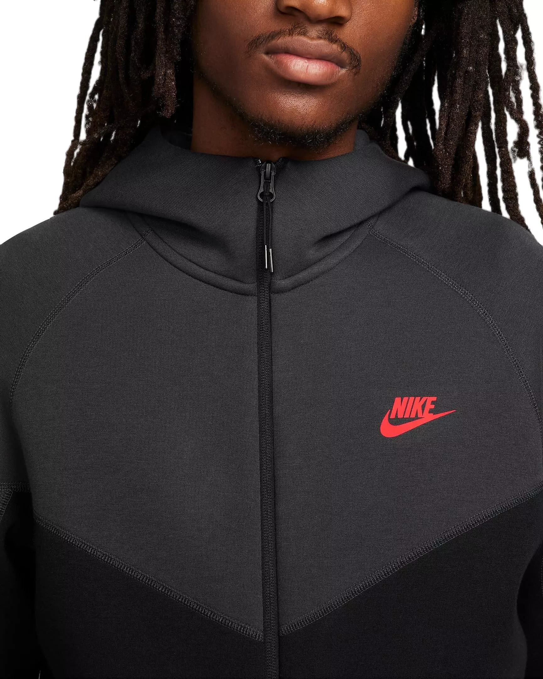 Nike Men's Sportswear Tech Fleece Windrunner Full-Zip Jacket - BLACK/GREY