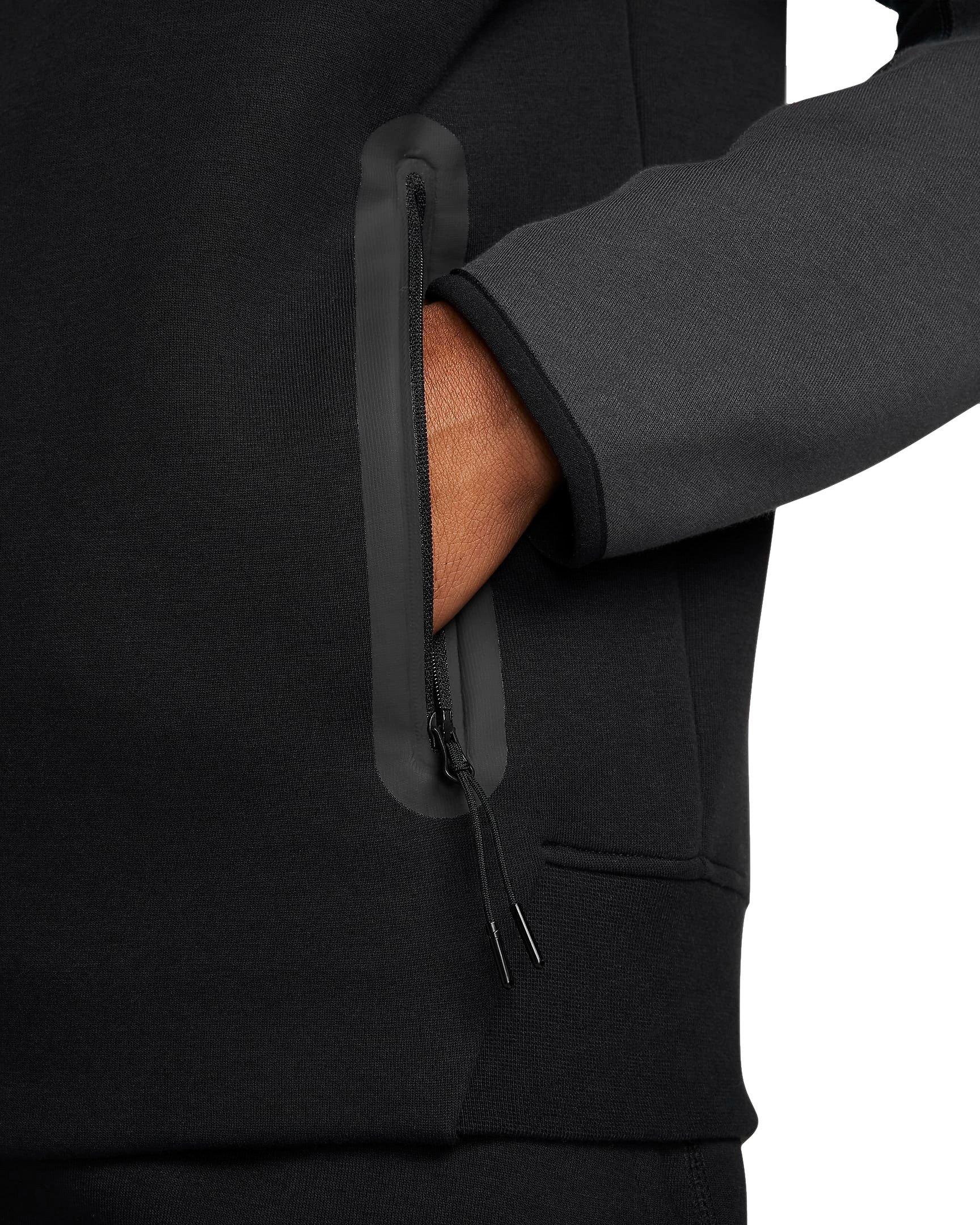 Nike Men's Sportswear Tech Fleece Windrunner Full-Zip Jacket - BLACK/GREY Thumbnail View 6