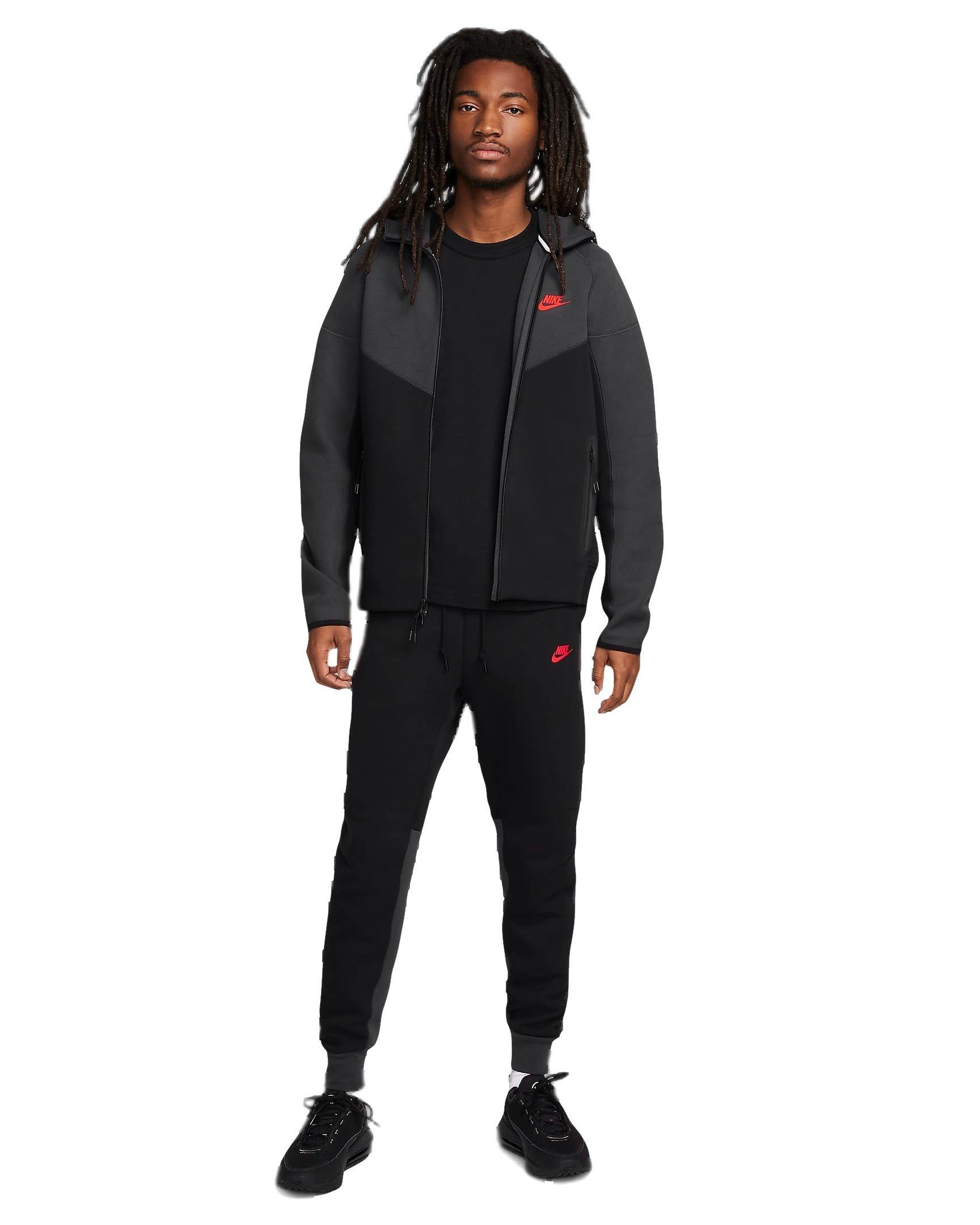 Nike Men's Sportswear Tech Fleece Windrunner Full-Zip Jacket - BLACK/GREY Thumbnail View 9