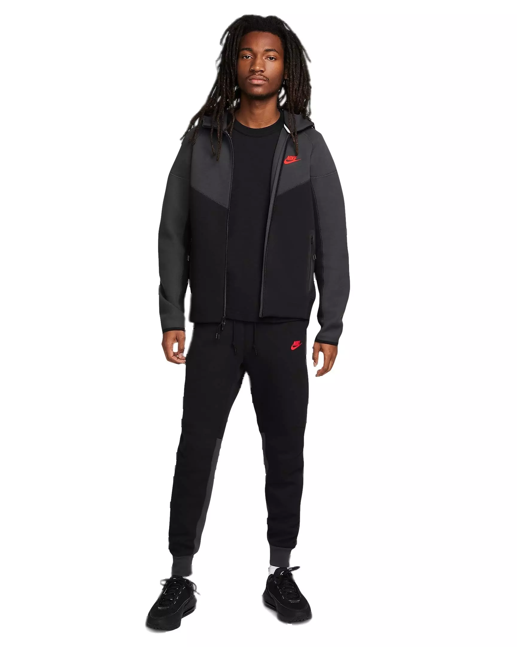 Nike Men's Sportswear Tech Fleece Windrunner Full-Zip Jacket - BLACK/GREY