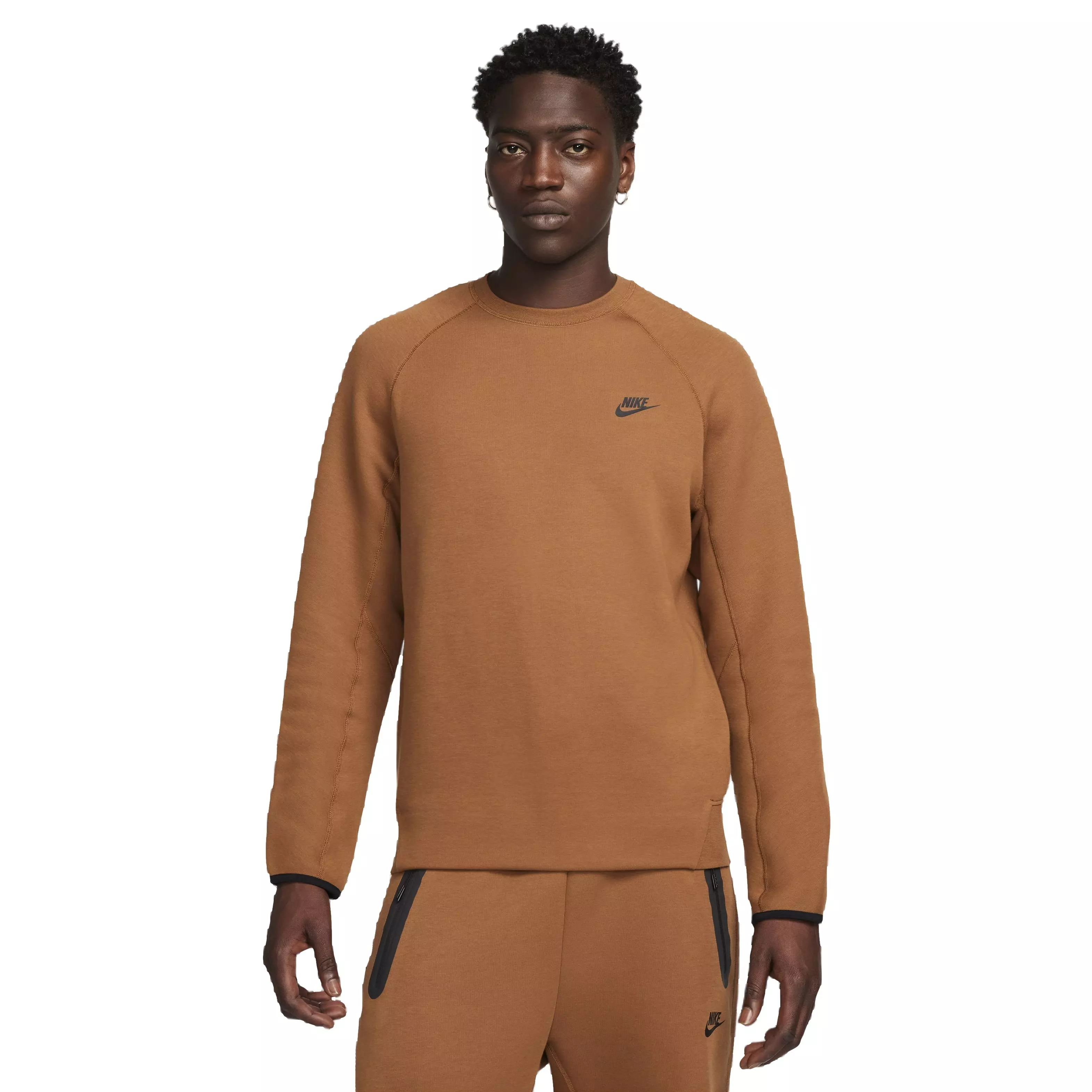 Nike Men's Sportswear Tech Fleece Crew - BROWN