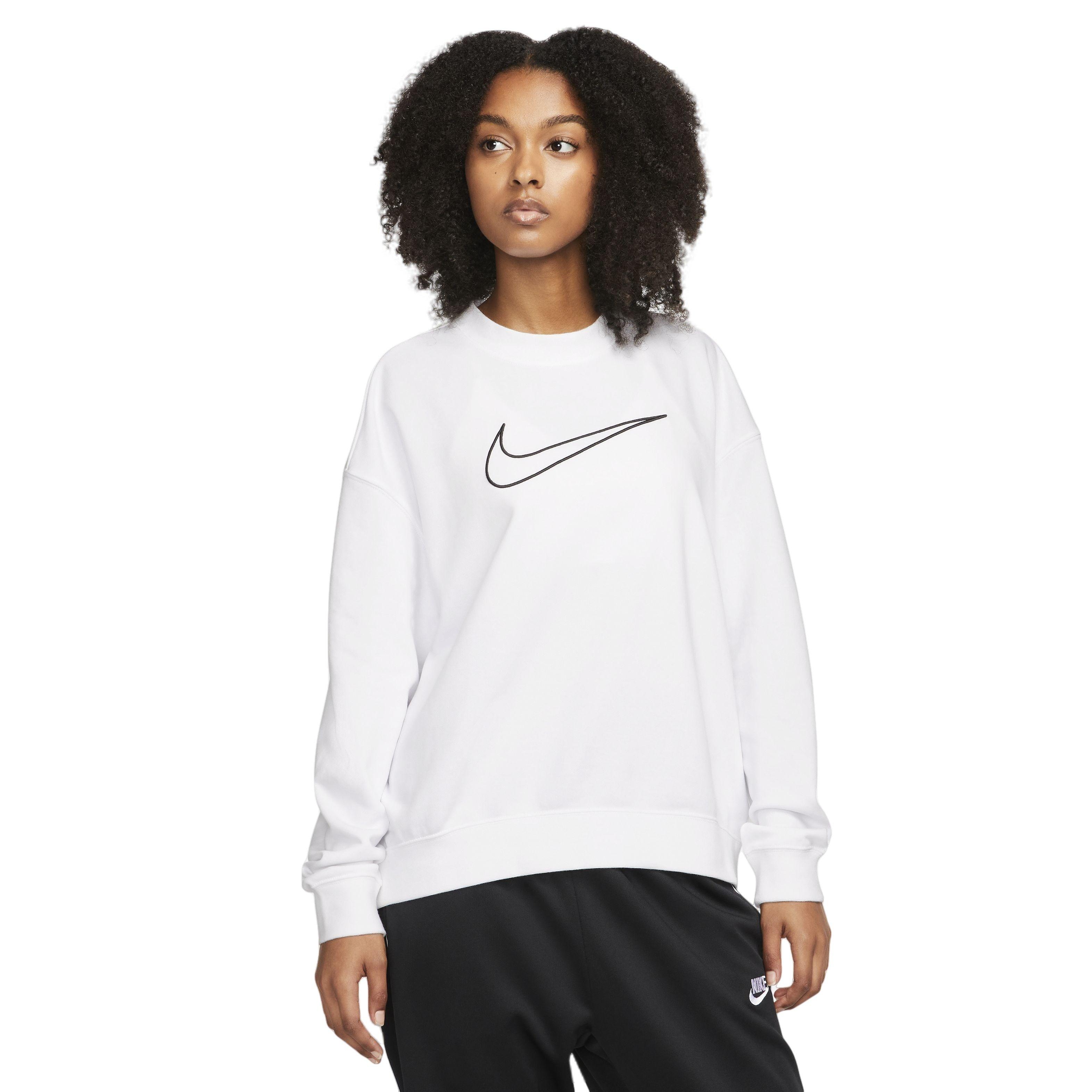 Nike Women's Dri-FIT Essentials Graphix Crew Sweatshirt - WHITE Thumbnail View 1