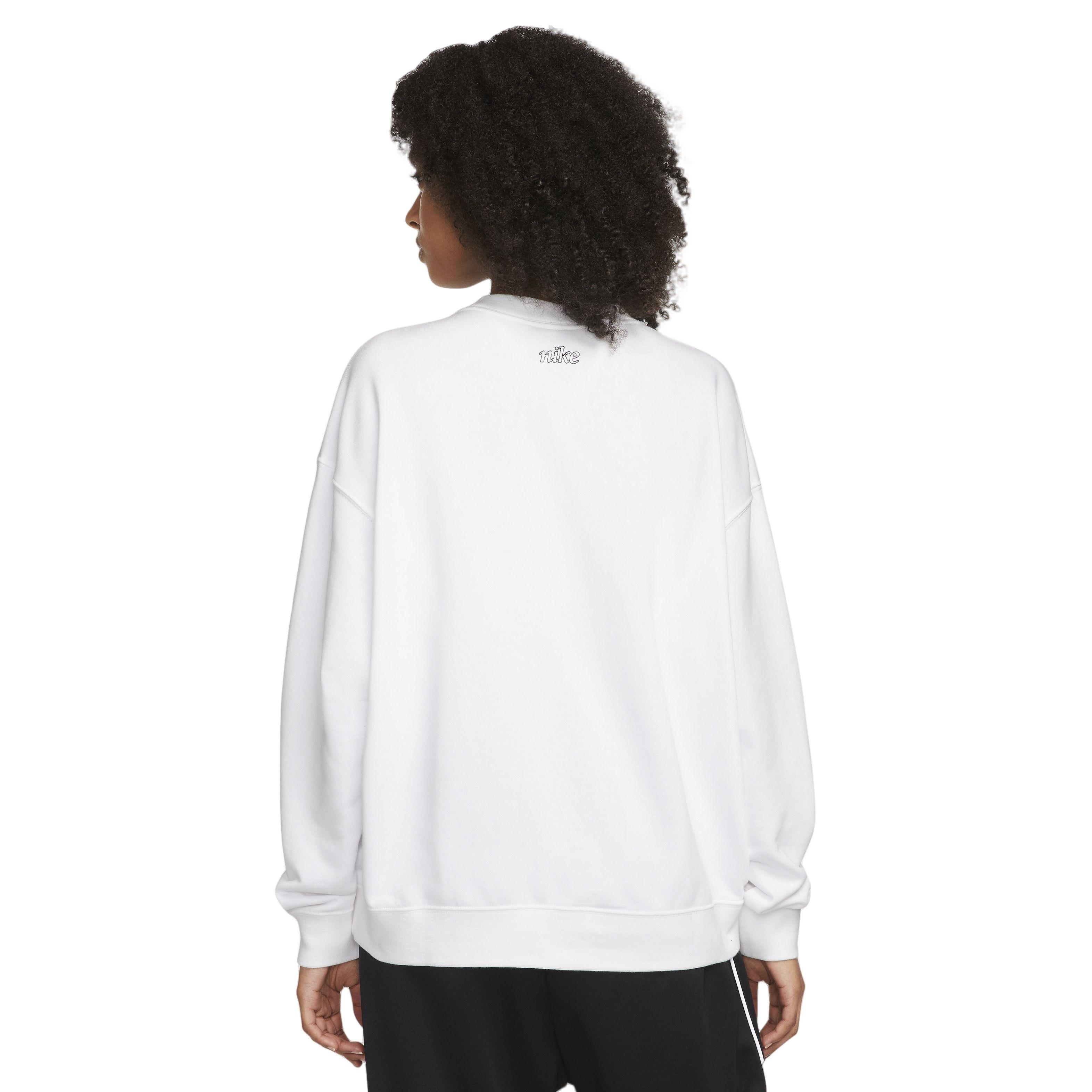 Nike Women's Dri-FIT Essentials Graphix Crew Sweatshirt - WHITE Thumbnail View 2