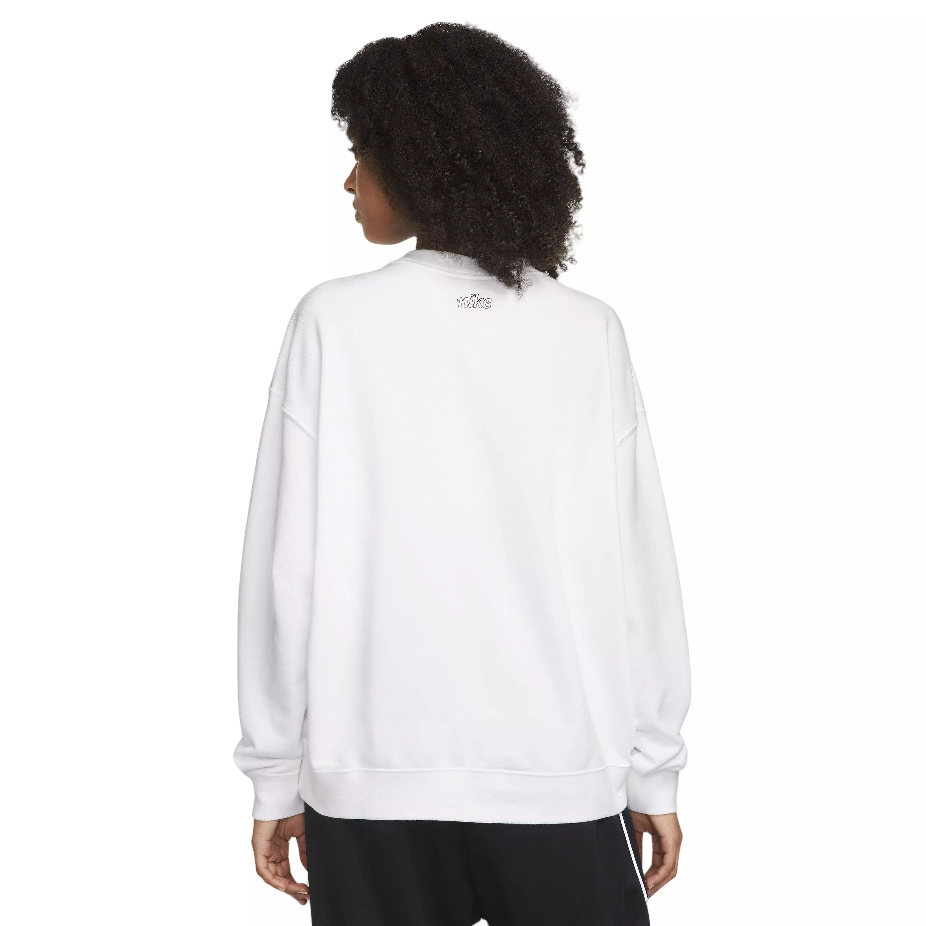 Nike Women's Dri-FIT Essentials Graphix Crew Sweatshirt - WHITE
