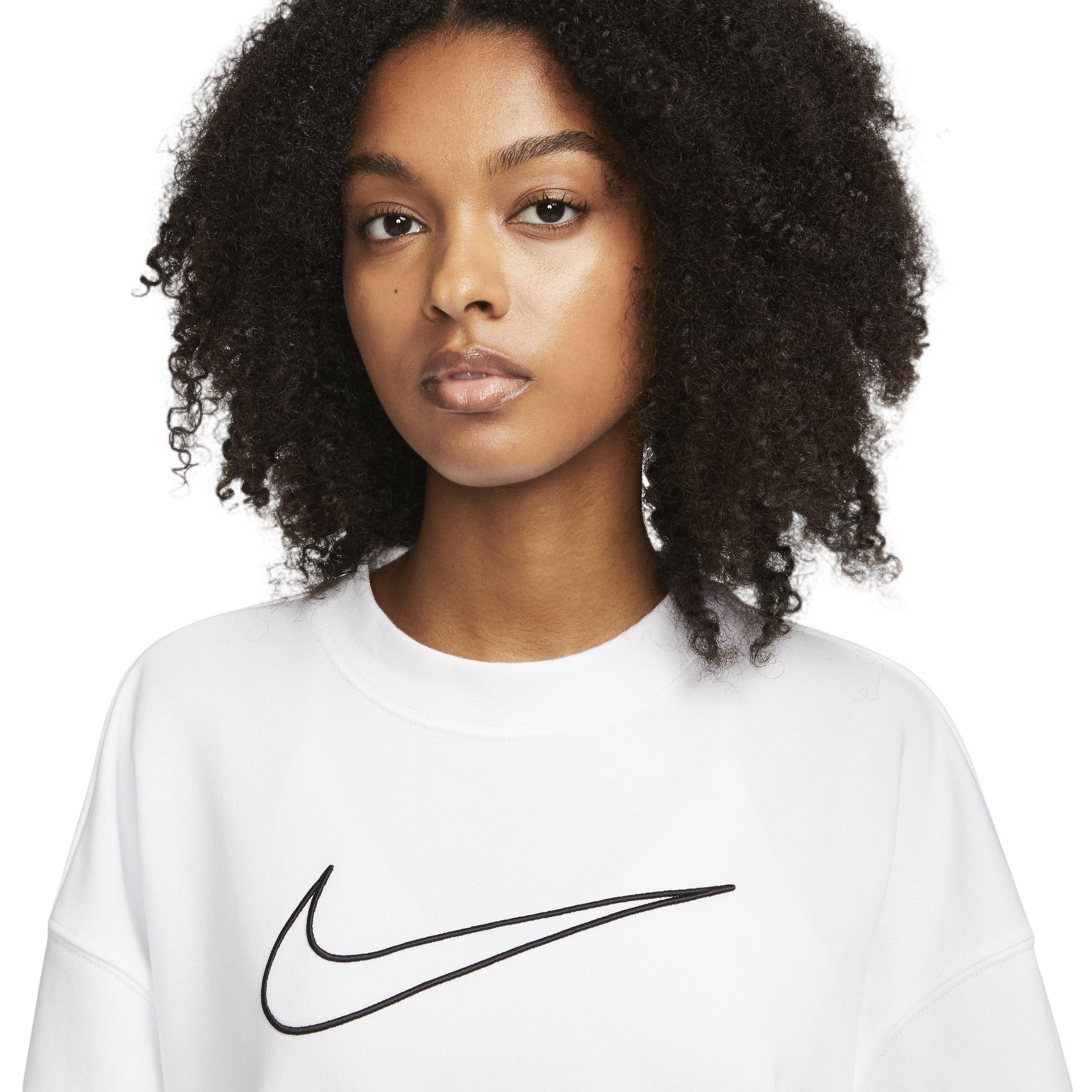 Nike Women's Dri-FIT Essentials Graphix Crew Sweatshirt - WHITE Thumbnail View 3