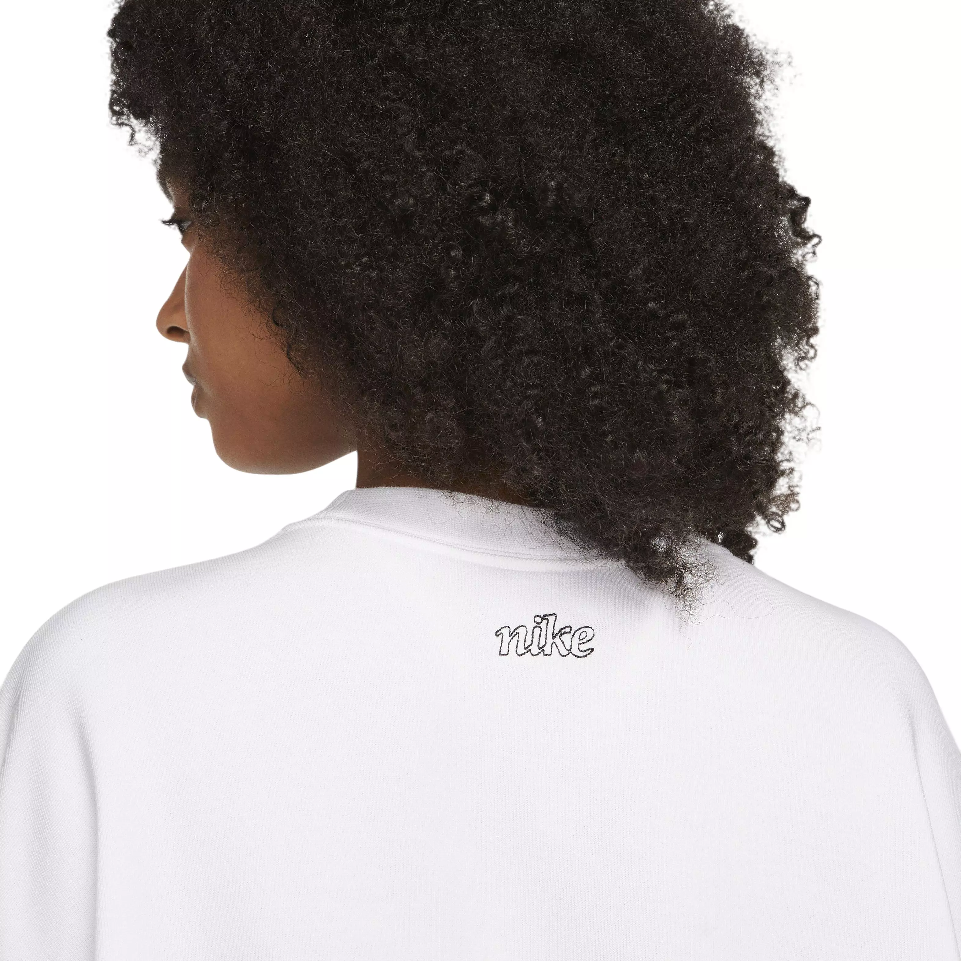Nike Women's Dri-FIT Essentials Graphix Crew Sweatshirt - WHITE