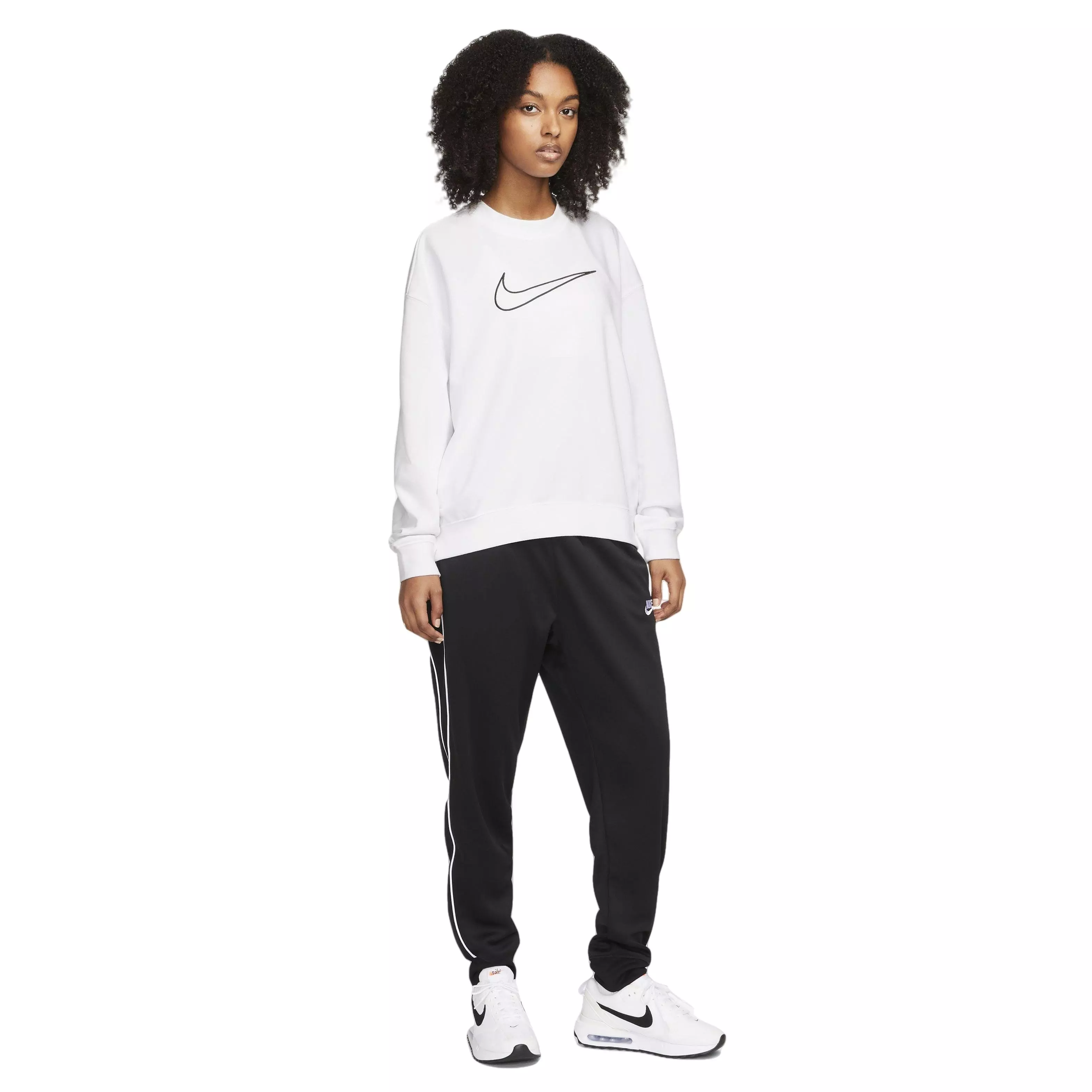 Nike Women's Dri-FIT Essentials Graphix Crew Sweatshirt - WHITE