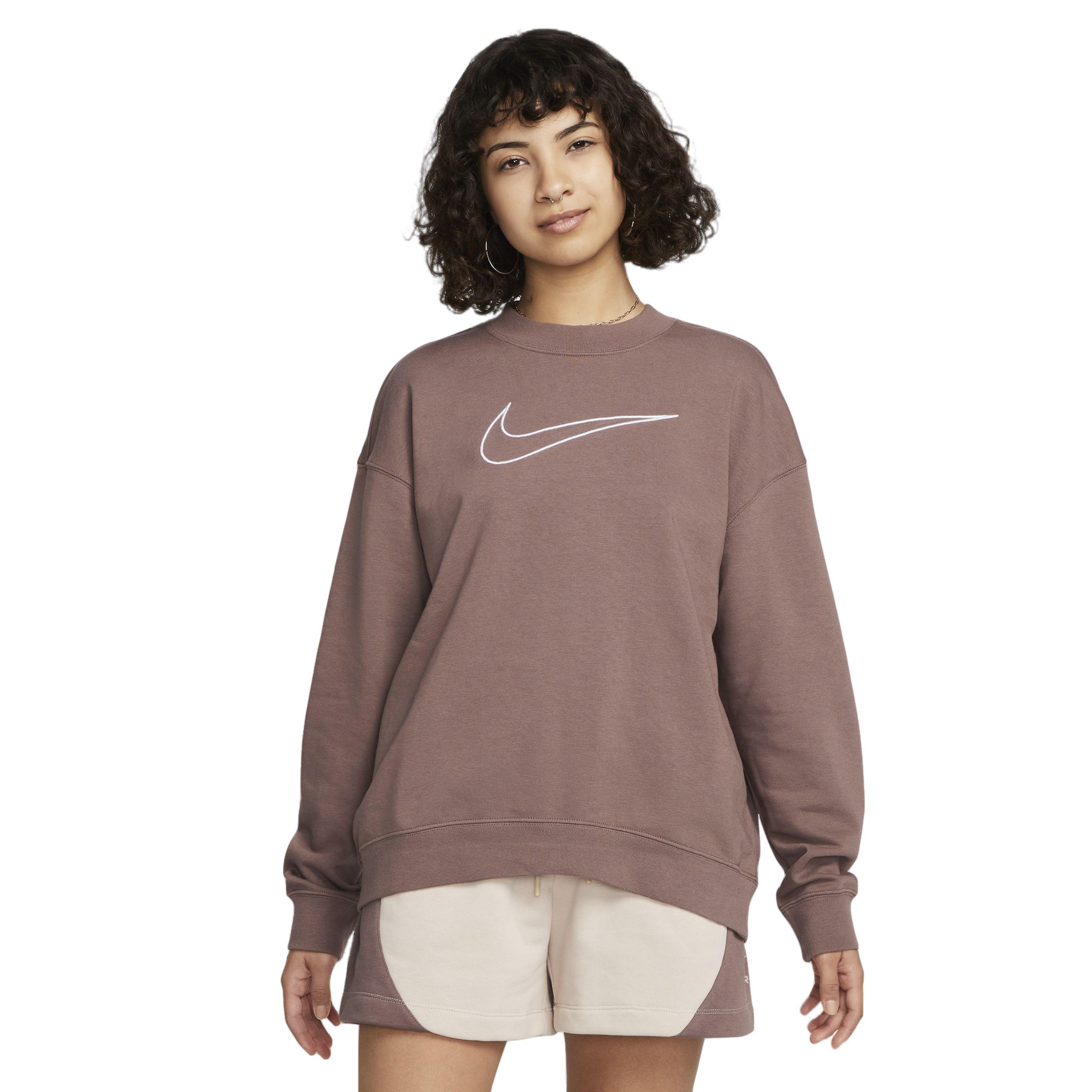 Nike Women's Dri-FIT Essentials Graphix Crew Sweatshirt - BROWN Thumbnail View 1