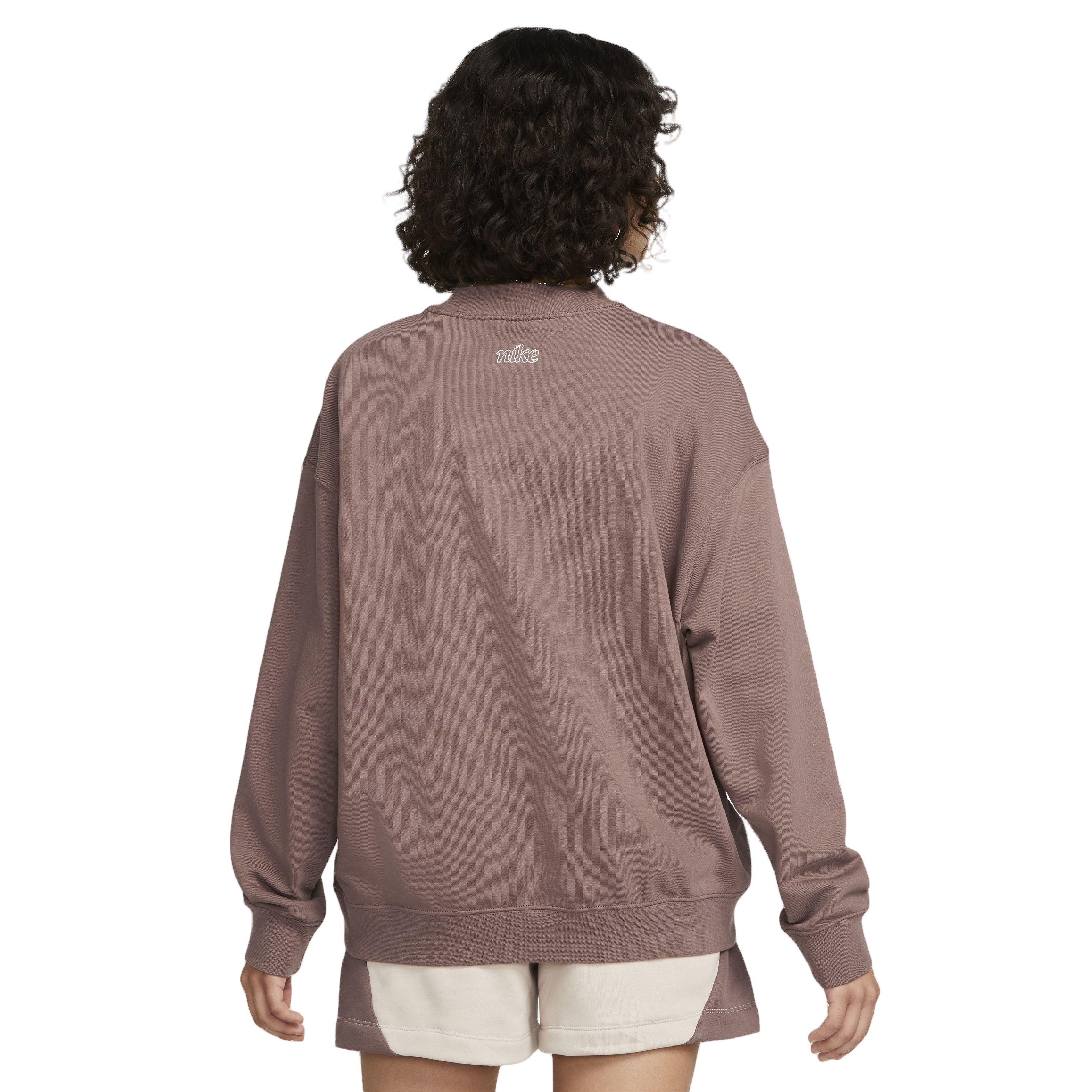 Nike Women's Dri-FIT Essentials Graphix Crew Sweatshirt - BROWN Thumbnail View 2