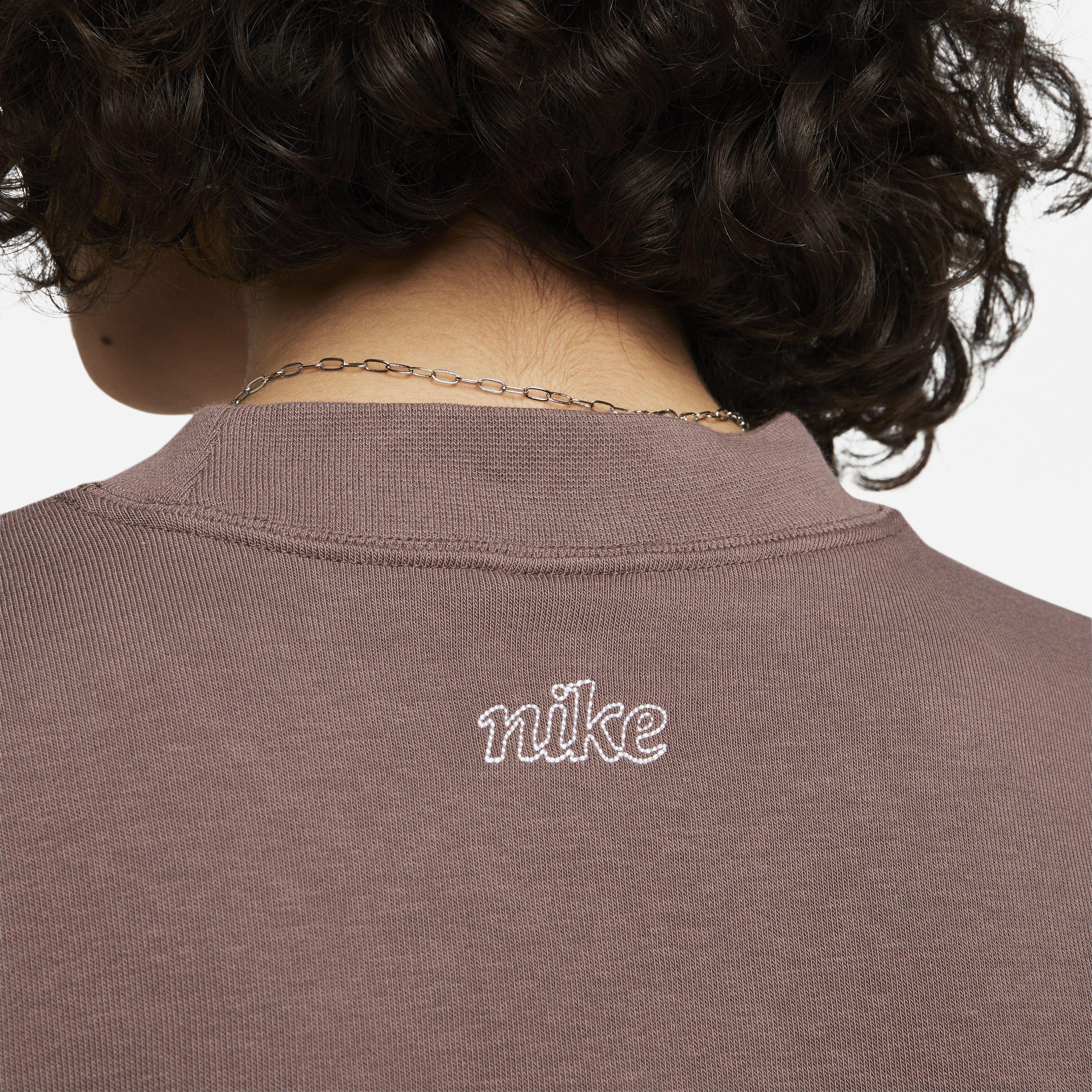 Nike Women's Dri-FIT Essentials Graphix Crew Sweatshirt - BROWN Thumbnail View 4