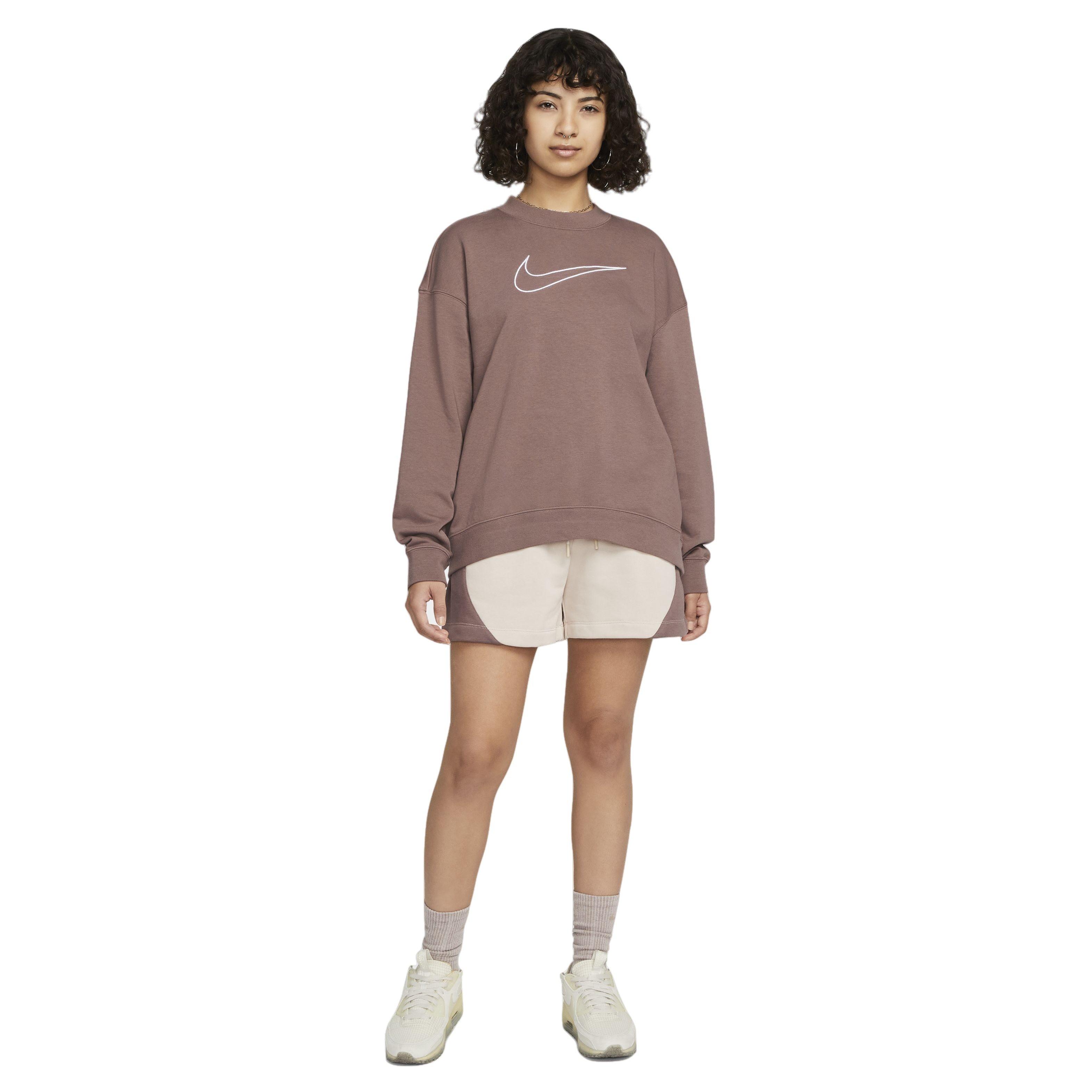 Nike Women's Dri-FIT Essentials Graphix Crew Sweatshirt - BROWN Thumbnail View 5