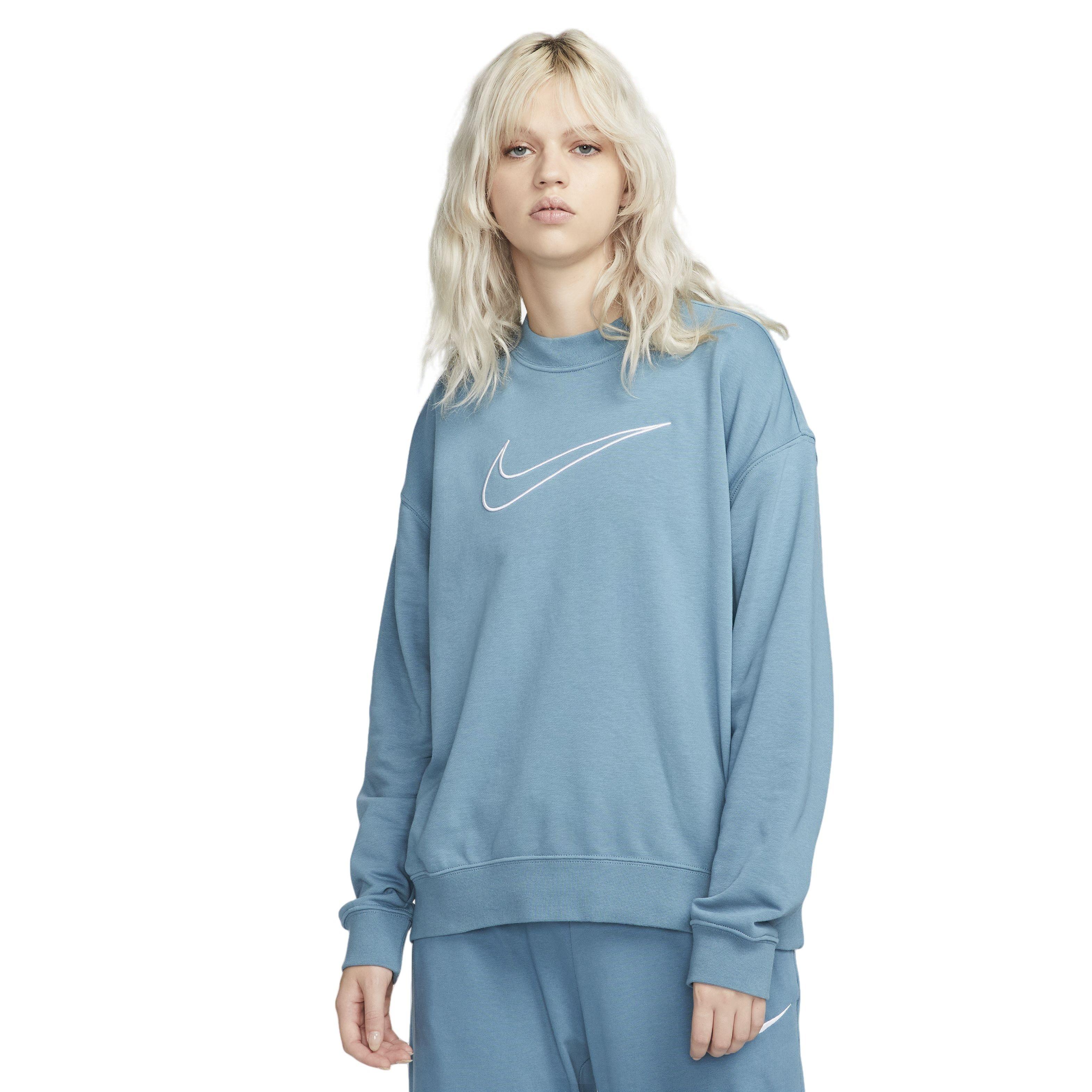 Nike Women's Dri-FIT Essentials Graphix Crew Sweatshirt - BLUE Thumbnail View 1