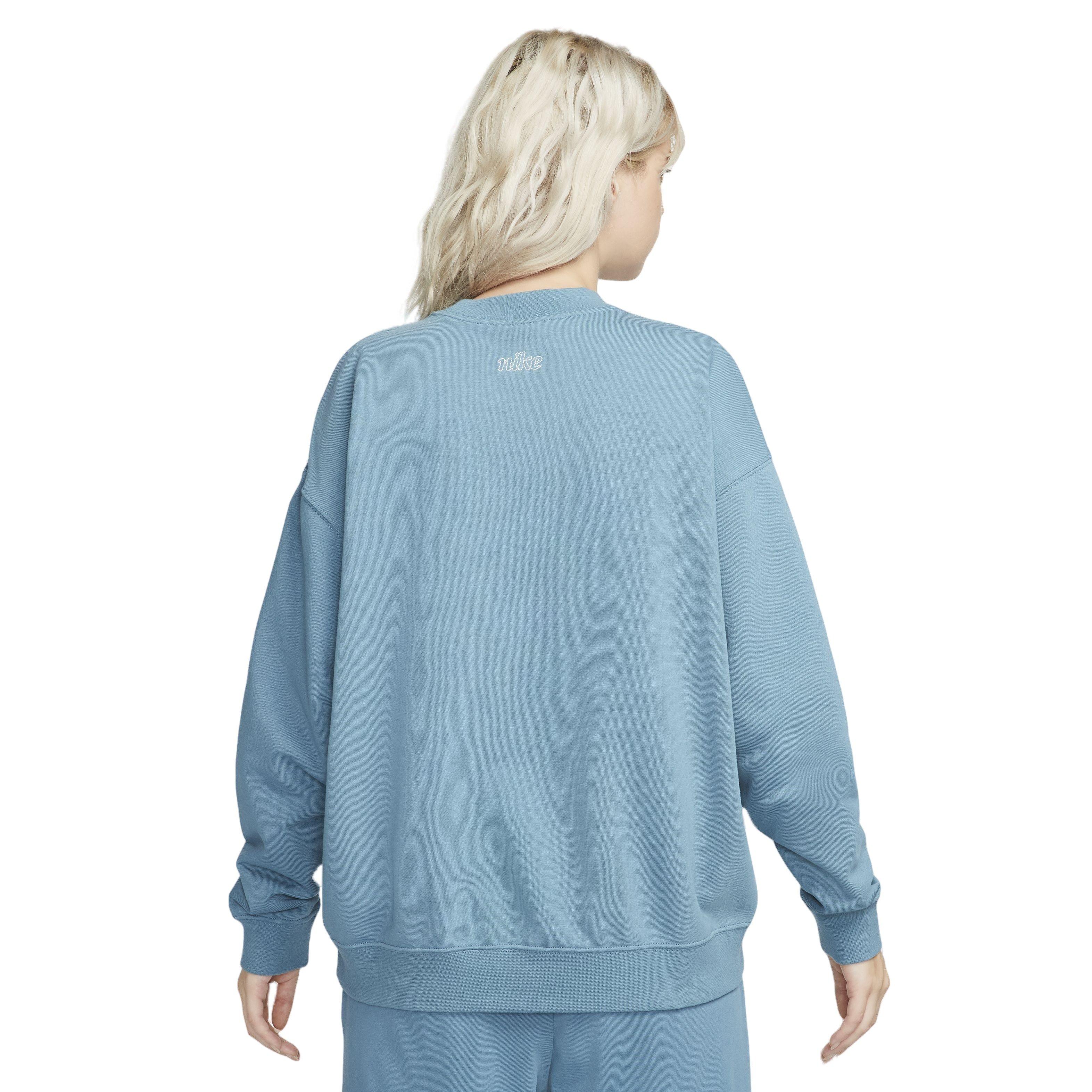 Nike Women's Dri-FIT Essentials Graphix Crew Sweatshirt - BLUE Thumbnail View 2