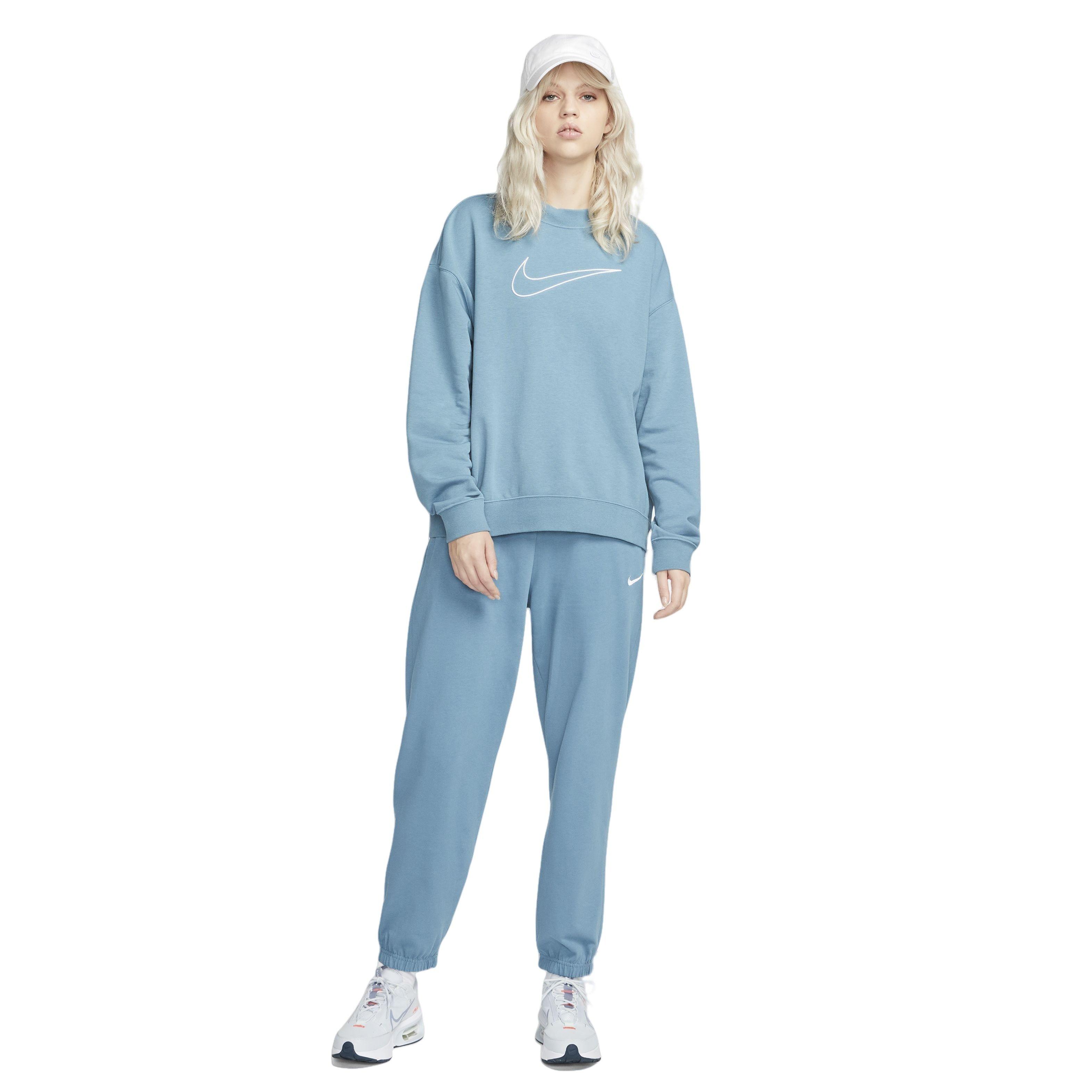 Nike Women's Dri-FIT Essentials Graphix Crew Sweatshirt - BLUE Thumbnail View 4