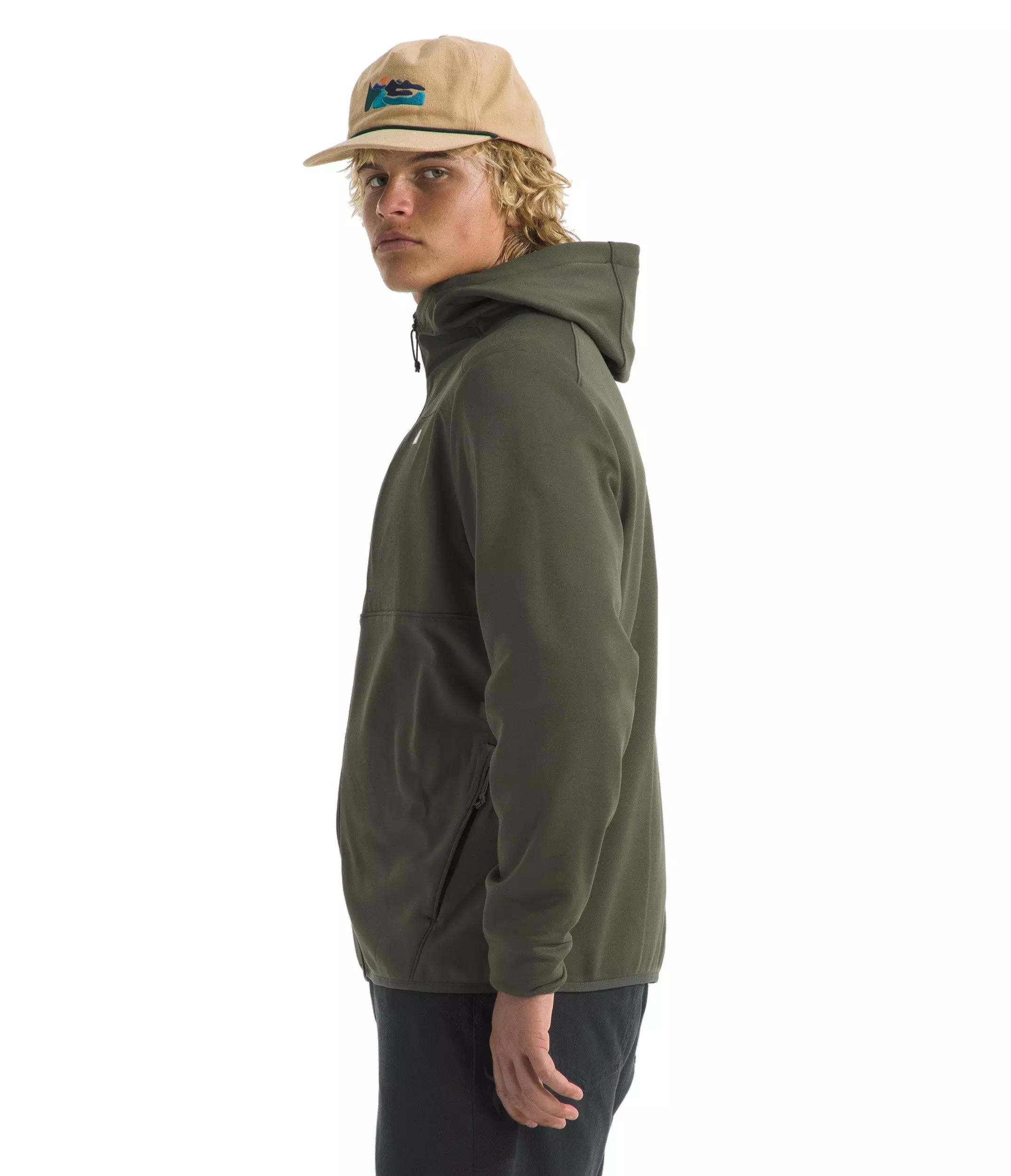 The North Face Men's Performance Fleece Full-Zip Hooded Jacket - Dark Green - DARK GREEN