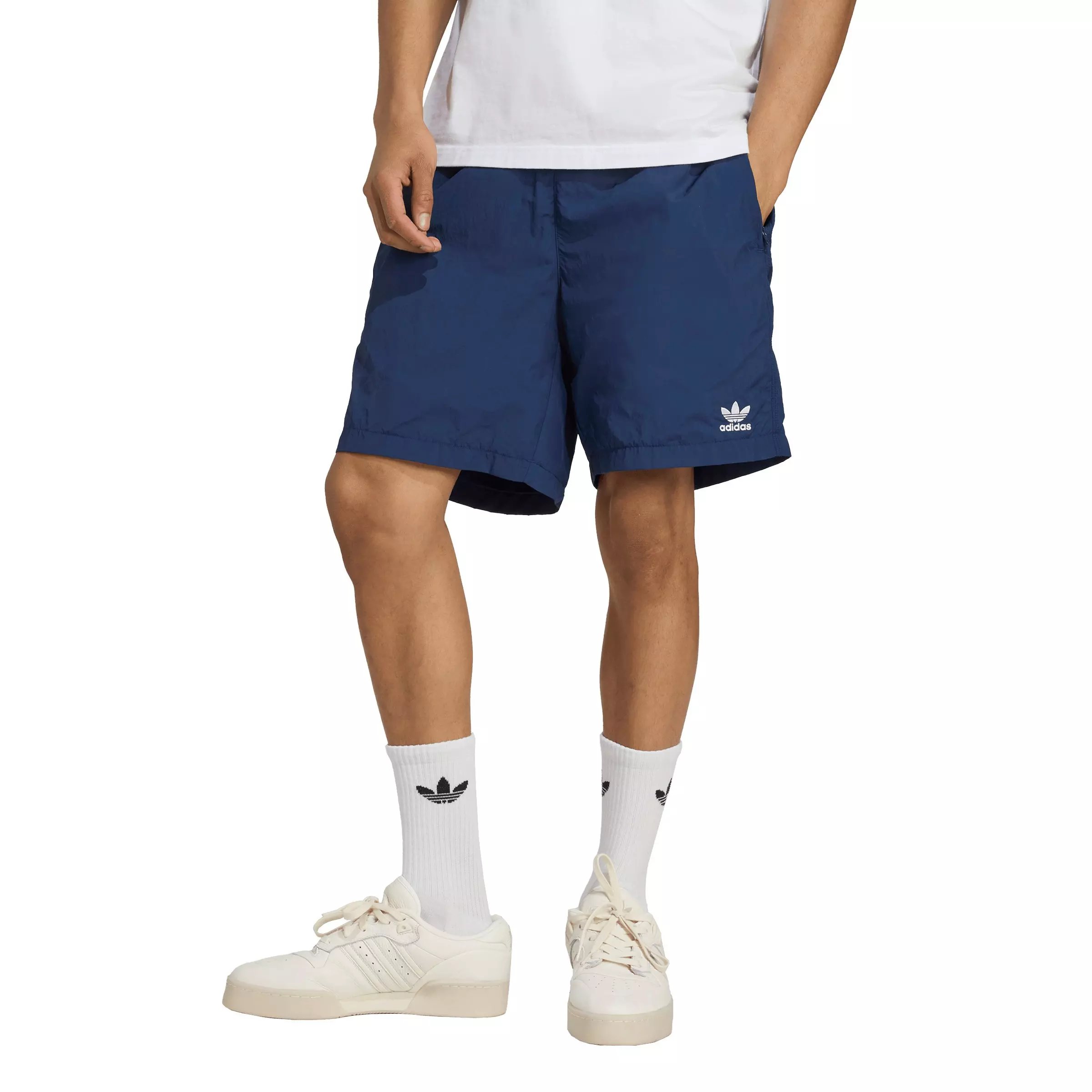 adidas Originals Men's Trefoil Essentials Woven Shorts - Navy/White - NAVY/WHITE